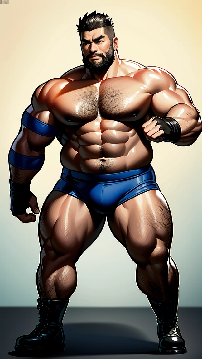 the only person，male people，Muscle wrestler，Muscular，Stout wrestler，Asian people，jpn，Uncles，60-year-old middle-aged man，Short hair details，Short hair details，Wrestling boots，Full body like，Panorama characters，WWE ring，WWE American professional wrestling，spotlight lights，cellshading，visions，pantiess，fatness，age 55，,Middle age，tattoo is，Fingerless gloves，Wheat-colored skin，oilly skin，Dark skin，Show off your chest muscles，Sumo wrestler，body builder，Wide sideburns，Pronounced abs，ssmile，beard is gray，White hair，（Full body like：3），Hands are very thin，