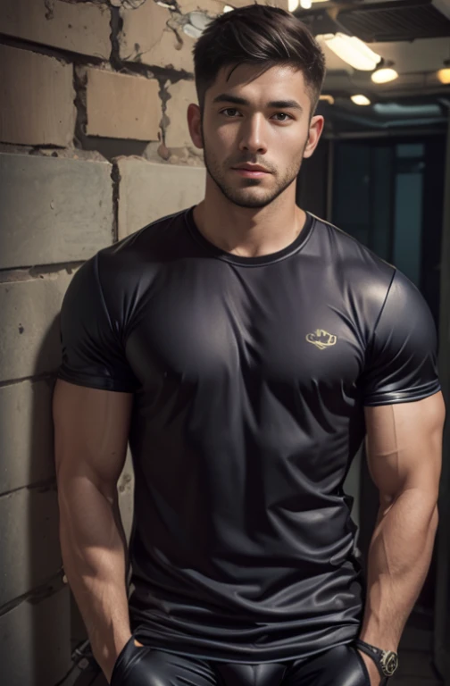 Masseter muscle film、well built、Hero suit、onesie、rubbersuit、Laika、in spandex、low angles、musculous、The eye、male people、short detailed hair、Fade in and out、wasteland、Hot、NSFW、convex、Full body photo、Rugby player、bigger、spread their legs、compression pants、large bulge、Glans bulge 、Raised bulge