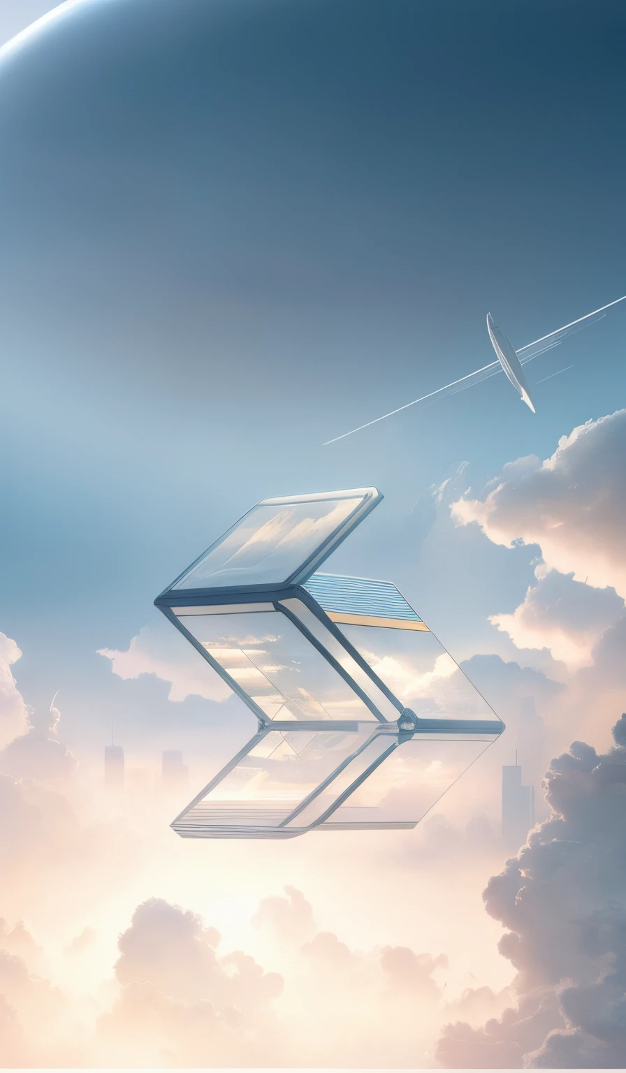 (Best quality at best,4K,8K,A high resolution,tmasterpiece:1.2),ultra - detailed,(actual,realisticlying,Photorealistic:1.37),Skysky,Fantastical Atmosphere,A city floating in the clouds,Inspired by Chris Labroy,door to futurism,3D rendering of beeple,rise from the sky,A city floating in the air.