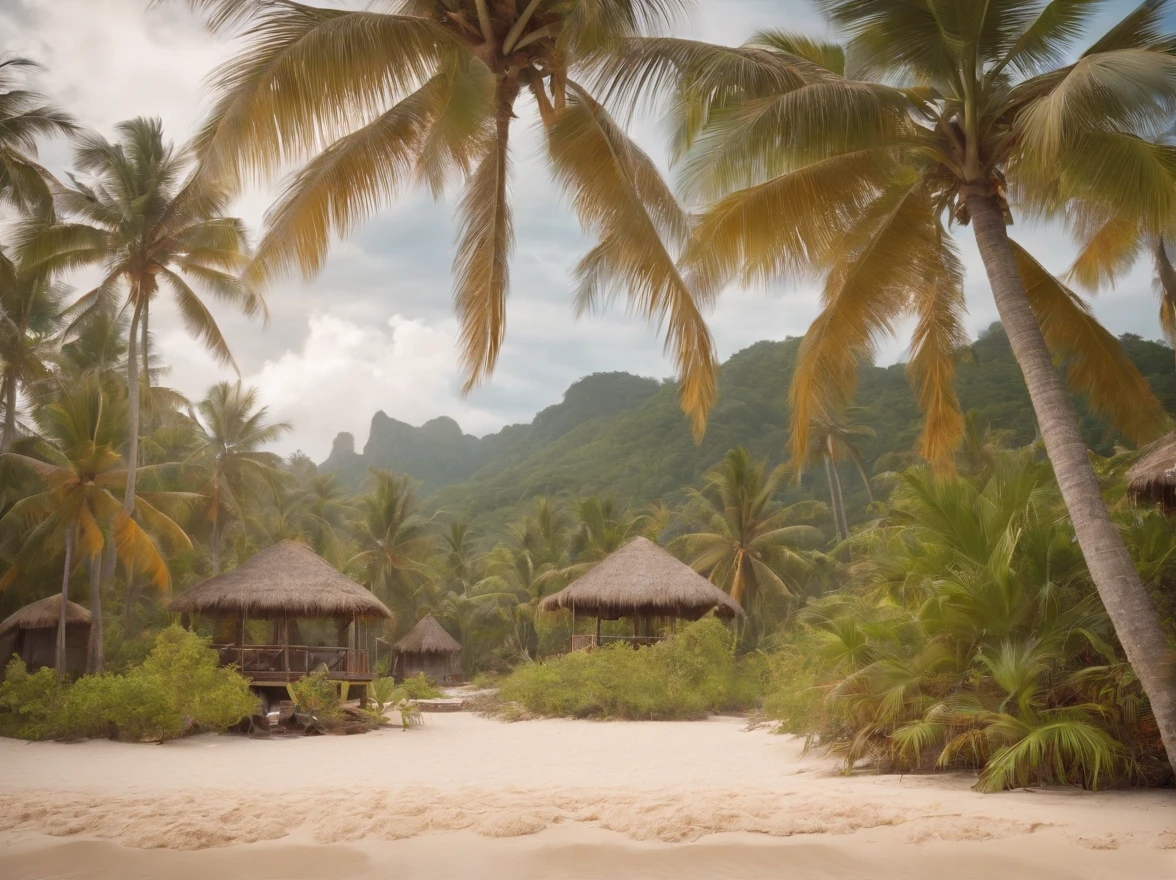 SS parade on a tropical island, realistic, 8k, from the rear
