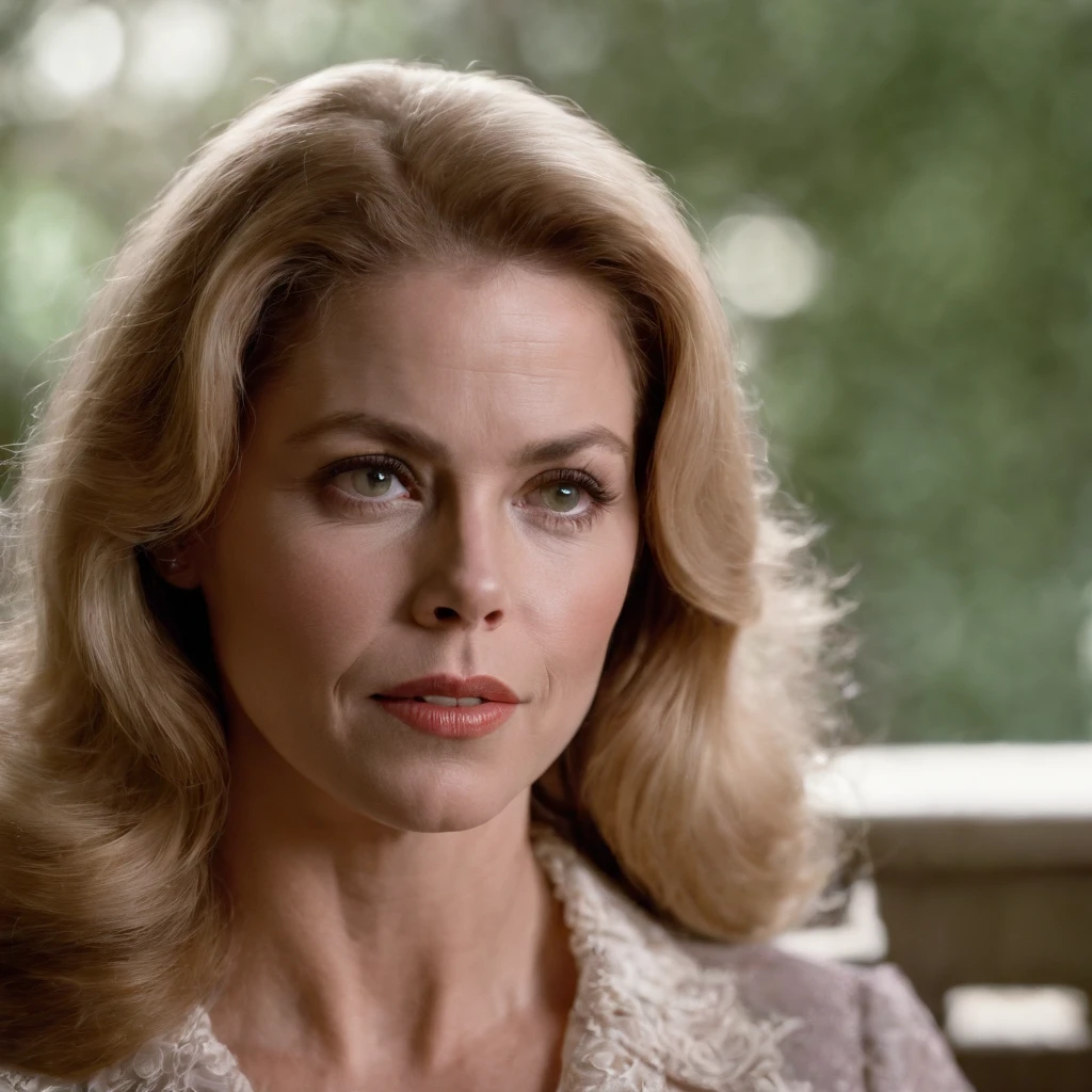 Elisabeth Shue as Sheriff Julie Forester wearing Danni's red bikini