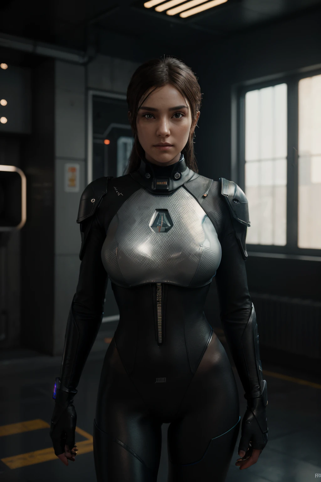 (Best Quality), ((full body masterpiece head-to-toe)), (detail: 1.4), 3D, A Beautiful Cyberpunk Woman, nffsw (High dynamic range), Ray tracing, NVIDIA RTX, Hyper-Resolution, Unreal 5, Subsurface scattering, PBR Textures, Post-processing, Anisotropy Filtering, depth of fields, Maximum Sharpness and Clarity, Multilayer Texture, Albedo and Highlight Maps, Surface Shading, Accurate simulation of light-material interactions, Perfect proportions, Octane Render, Two-color light, Large aperture, Low ISO