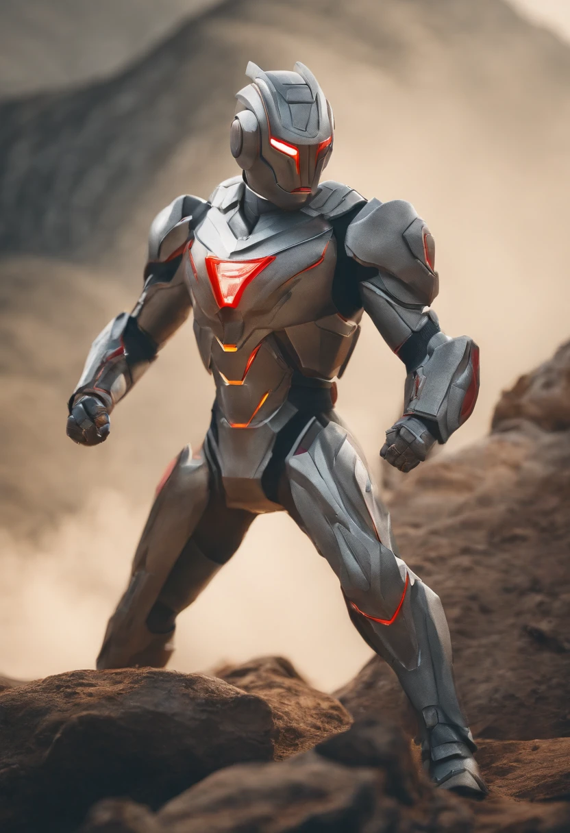 ultraman stickers(((Front view))) Ultraman avatar isolated on white background, low poly, retro aesthetic, Character focus, Cinema 4D, 4K分辨率, Complementary natural tones, Traditional colors