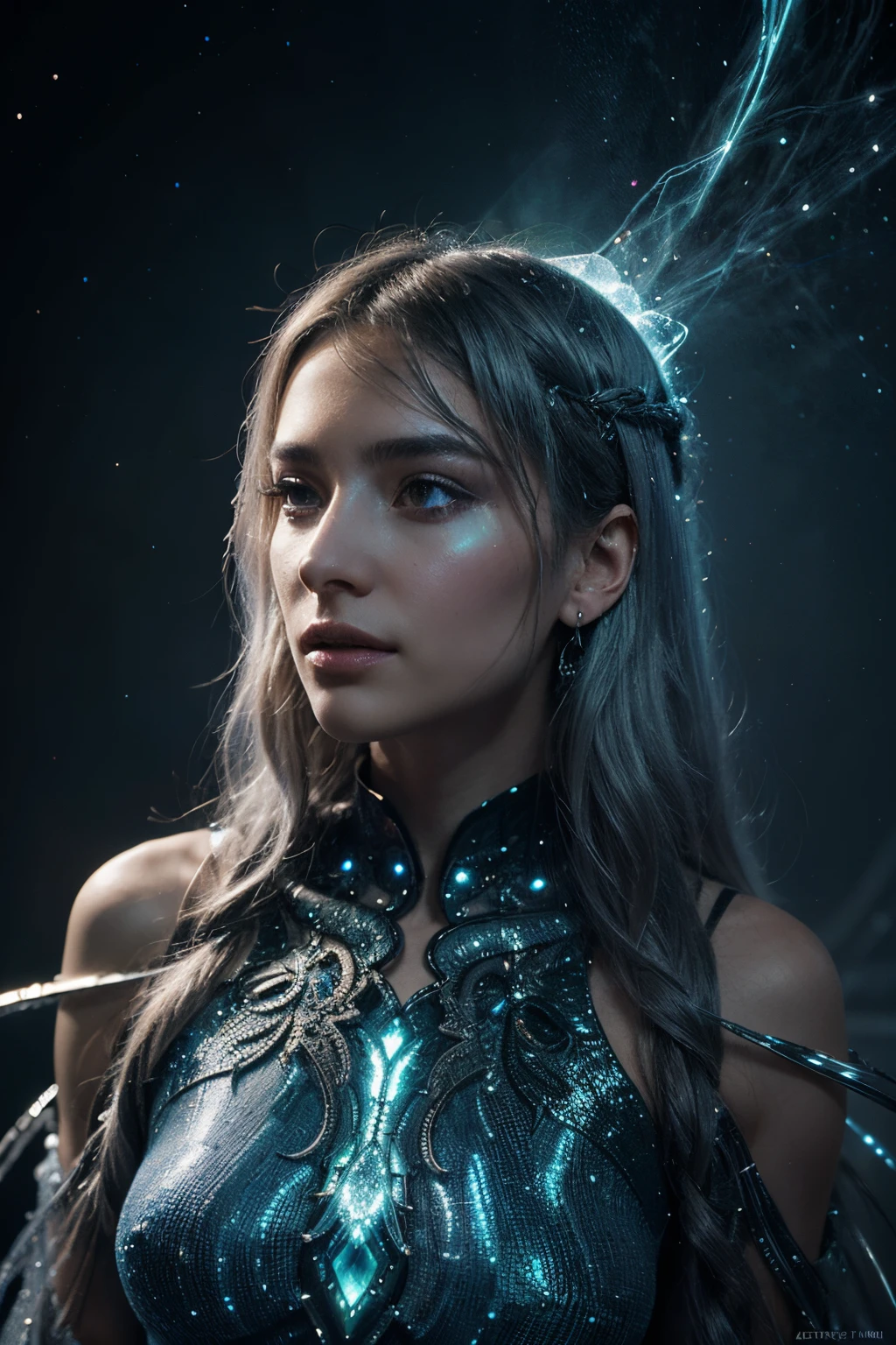 In a mesmerizing display of shimmering colors and ethereal presence, a supernatural neural network pulsates with otherworldly energy. This digital painting captivates the viewer with its intricate patterns of luminous blues and silvers, evoking a sense of mysterious power and boundless potential. The image, rendered flawlessly in vivid digital detail, showcases the awe-inspiring beauty of this fantastical creation. by alex1shved