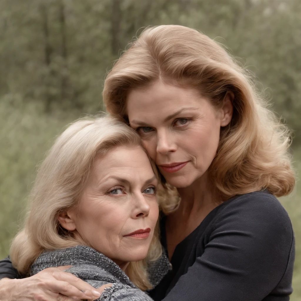 Elizabeth Montgomery as Samantha Stephen hugging and kissing on mouth Elizabeth Montgomery Serina, full body