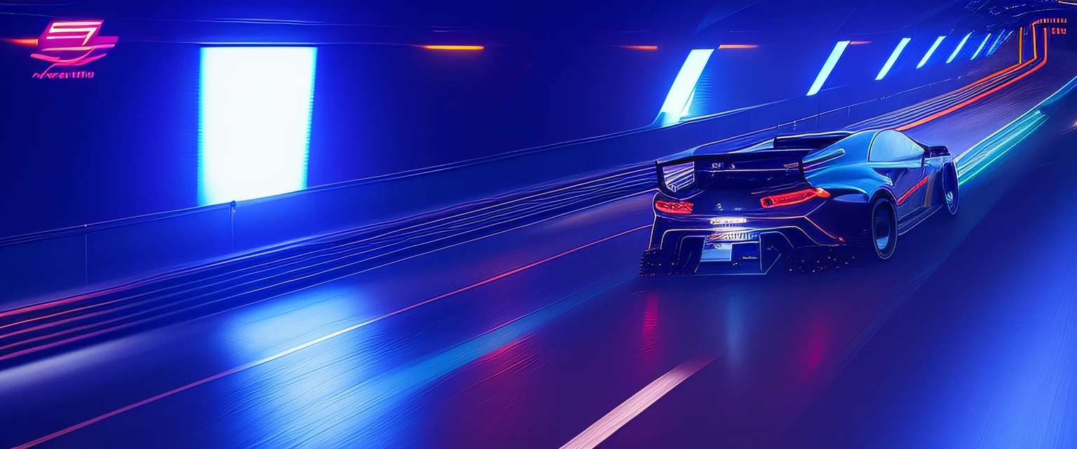 There is a car driving on the track in the tunnel, Car headlights flashing neon, automotive photography, car moving fast, emphasis lighting : : Peugeot Onyx, Night darkness with neon colors, neon ambient lighting, need for speed, vehicle photography, motorsports photography, Fast, Cinema lenses!, Mechanical features and neon lights, neon motion, automotive photography