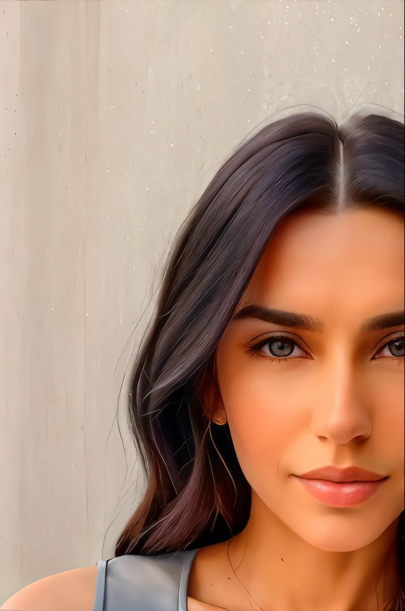 Un primer plano de una mujer con cabello largo con pechos grandes al descubierto, Retrato de la chica cervecera de Madison, Piel de oliva impecable, Cerveza Madison, Hermosa cara latina, olivia culpo, Cerveza Soft Devil Queen Madison, Retrato Emily Ratajkowski, Hermosa cara atractiva, Hermosa mujer mexicana, Se parece a Laura Barriales, Dua Lipa, Foto de una mujer hermosa, Brillo natural difuso de la piel