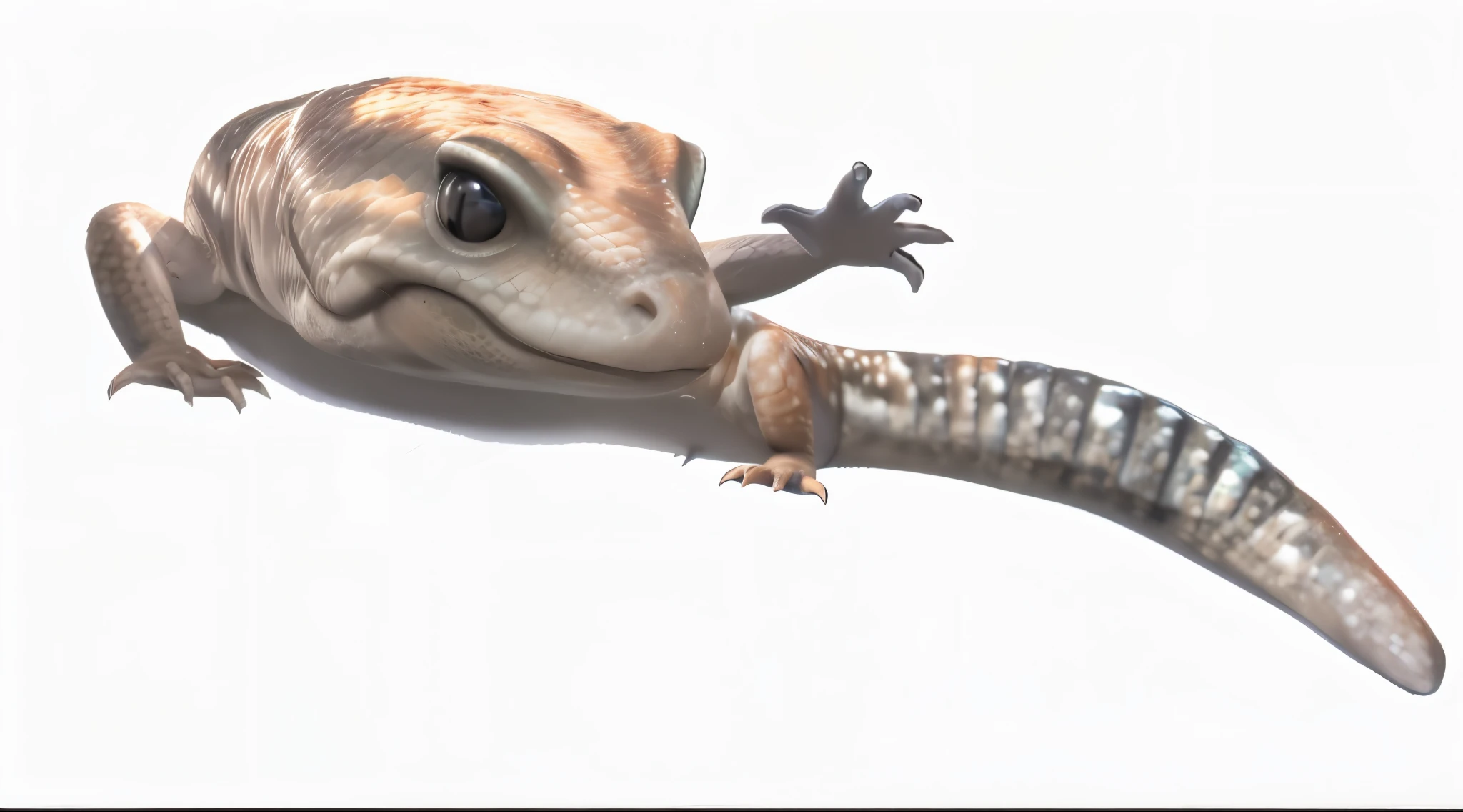 A lizard waves its claws,It was snowing outside