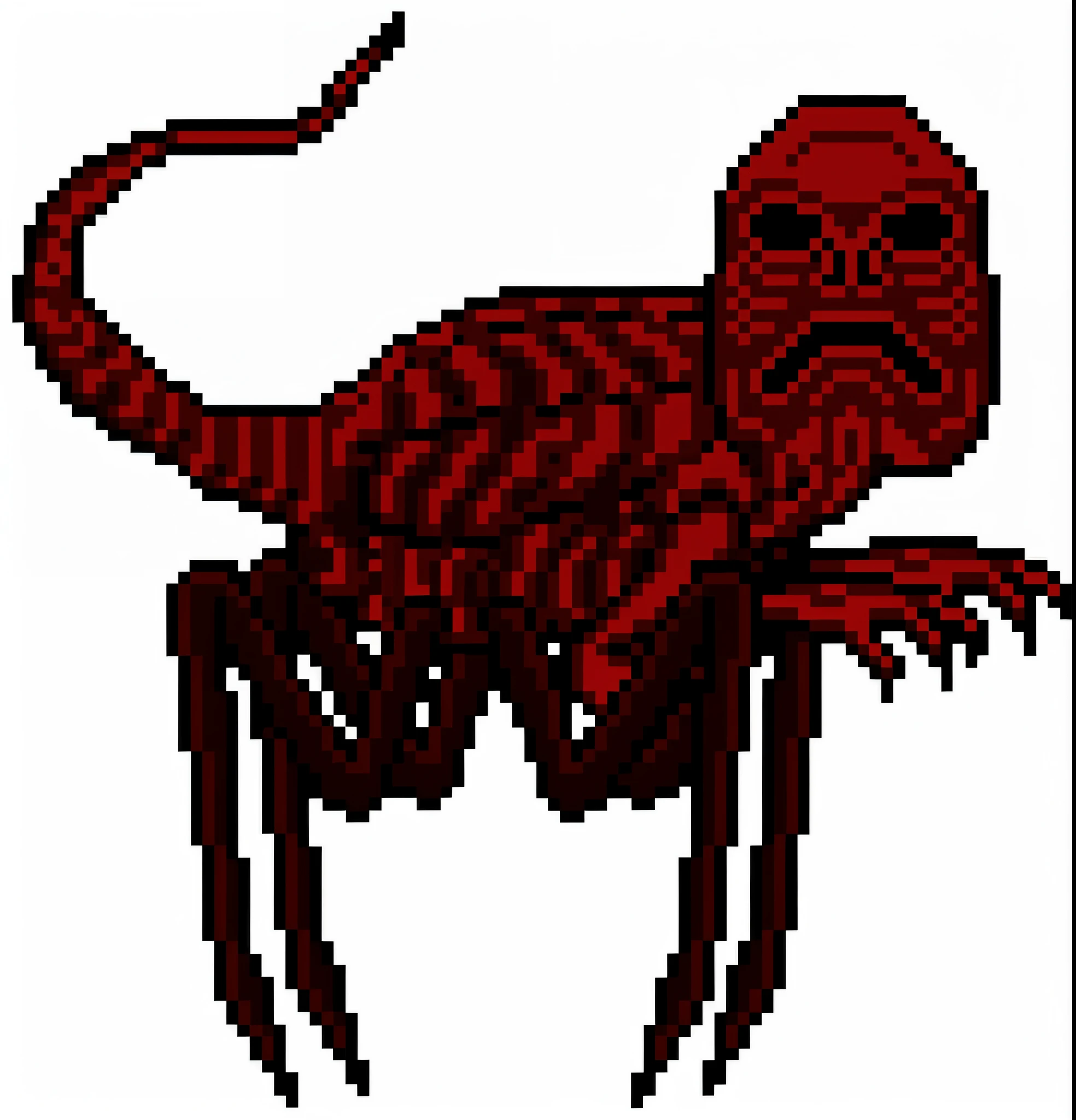 a close up of a pixel style image of a lizard, ancient neon monster portrait, dagoth ur, art from nes game cartridge, cacodemon, /r/pixelart, skeleton-like creature, skeleton - like creature, insectoid, metroid, centipede, looming creature with a long, detailed pixel art, detailed pixel artwork, pixel art sprite