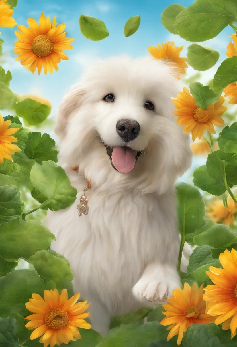 best quality,highres,masterpiece:1.2,ultra-detailed,realistic:1.37,cucumber dog,illustration,greenery,playful,cute,tail wagging,shiny,sparkling eyes,paws,tongue out,wet nose,curly tail,fluffy fur,smiling expression,summer garden,happy atmosphere,vibrant colors,sunshine,soft lighting,joyful,cheerful,positive energy,whimsical,artistic style,colored pencil rendering,surreal,creative twist,colorful background,botanical elements,flower patterns,juicy cucumber texture,daytime,clear sky,refreshing water droplets,cool breeze,organic,energetic.