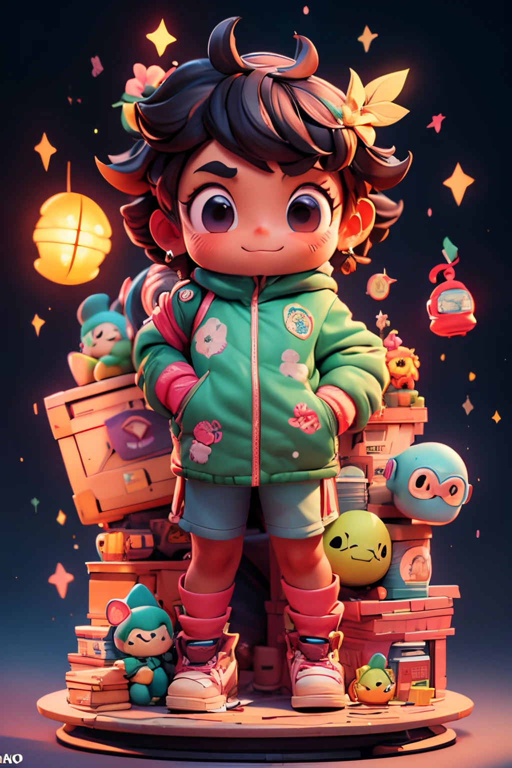 Rua da cidade, Super bonito Izuku Midoriya imagem 3D de corpo inteiro, 1pc, bons olhos olhando, olhos grandes, fofo, Feliz, c4d, pop matt caixa cega, luz de rua brilhante, Brinquedos, solid color backdrop, Chibi, fluorescent translucency, corpo luminoso, kawaii, boneca, reference table, Caixa cega pop mart, Pixar, detalhes complexos, 3D rendering, batedeira, Renderizador OC, fol body reference sheet, babar, Detalhes altos, 8k, studio lighting, , pequeno, barnet, Chibi, Caracteres SD: 23, Magical Space Warehouse Background, Closed hands, punho, Closed hands