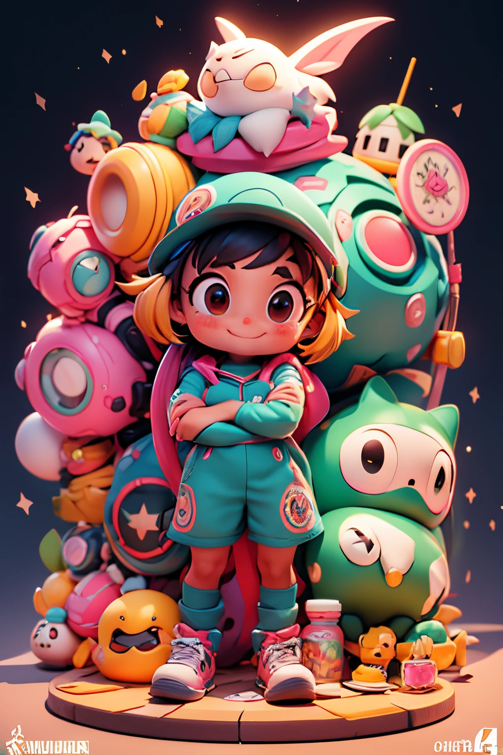 Rua da cidade, Super bonito Izuku Midoriya imagem 3D de corpo inteiro, 1pc, bons olhos olhando, olhos grandes, fofo, Feliz, c4d, pop matt caixa cega, luz de rua brilhante, Brinquedos, solid color backdrop, Chibi, fluorescent translucency, corpo luminoso, kawaii, boneca, reference table, Caixa cega pop mart, Pixar, detalhes complexos, 3D rendering, batedeira, Renderizador OC, fol body reference sheet, babar, Detalhes altos, 8k, studio lighting, , pequeno, barnet, Chibi, Caracteres SD: 23, Magical Space Warehouse Background, Closed hands, punho, Closed hands