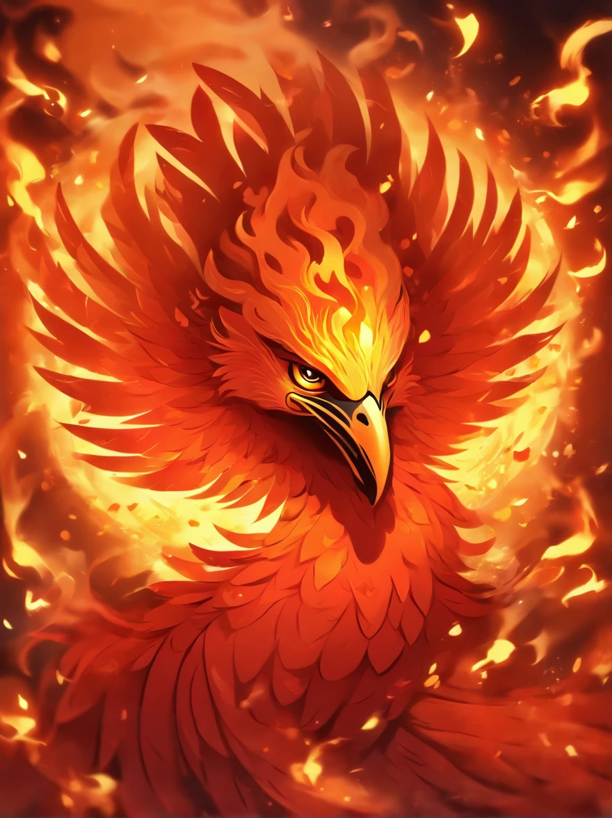 [Fire Phoenix]，raging fire ；Circular composition；Flowers，Traditional pattern；Heraldic silhouette, Logo mask style illustration,Phoenix full body close-up，fire and flames, Wings burning with golden flames,eyes become weak，fire in eyes。 With fiery golden wings, Epic fantasy art style, artistic conception | Art germ, Chinese Phoenix, Very detailed ArtGerm, epic fantasy digital art style, mythological beasts, Elementalist full painting, epic beautiful art