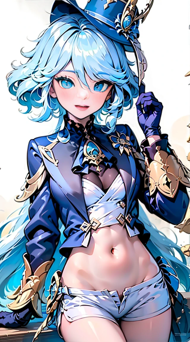 Personaje furina de genshin impact, cuerpo completo con la ropa detallada y que se vea los zapatos.