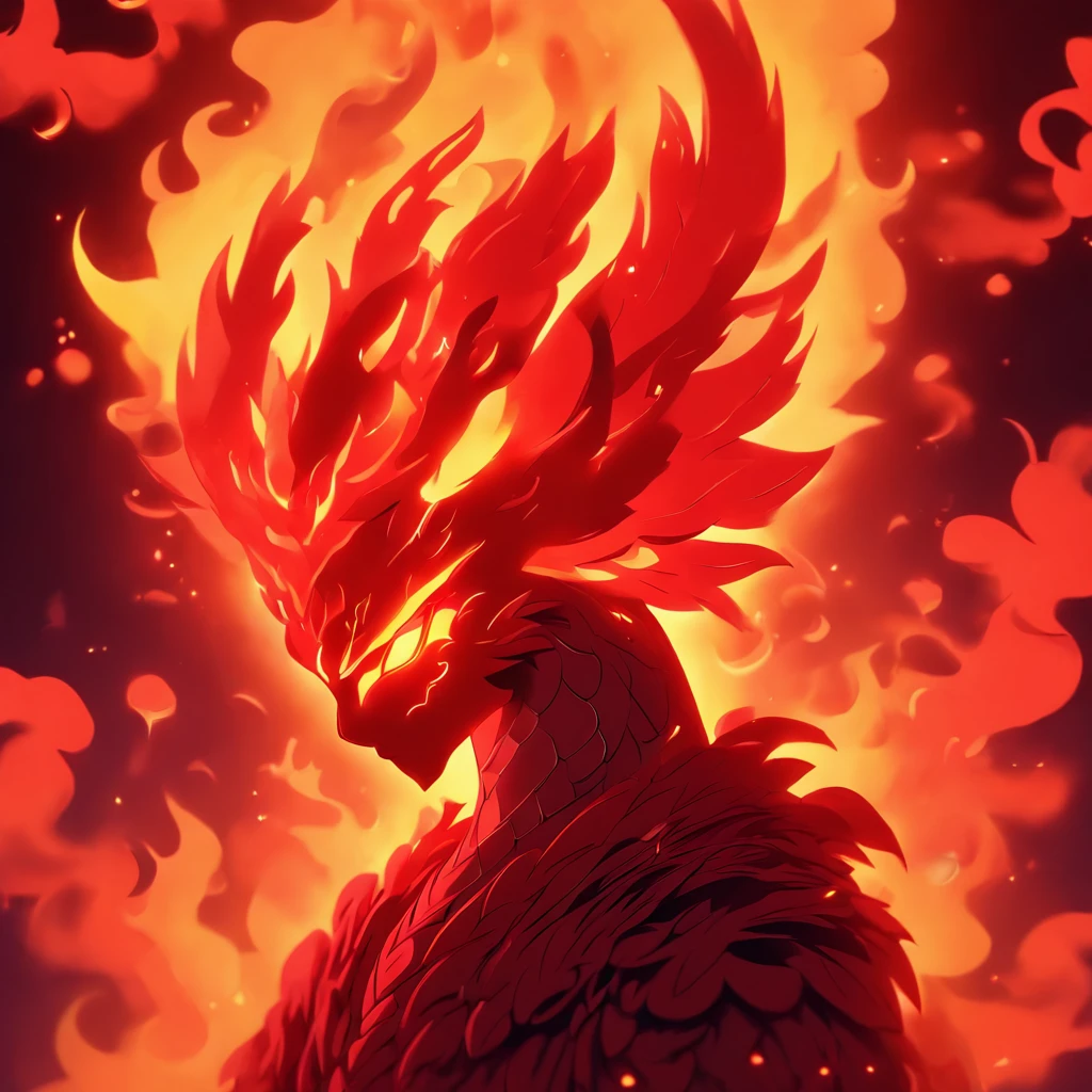 [Fire Phoenix] Heraldic silhouette, Logo mask style illustration,fiery red； author：Dan Monford, author：Greg Rutkoski, by James Jean, deep red background, mistic, Fantasyart, actual, Majestic, rich colors vivid, hight contrast, Seamless water brand, art  stations, Perverted, dribbble, redbubble, Public tea area, Focus sharp, simple, ultra - detailed, Detailed illustration, vectorized, outline, Isometric style, 8K."