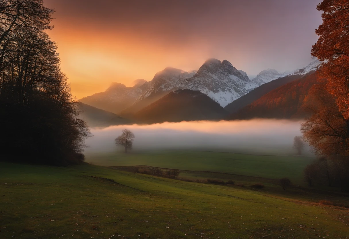Ride the wind,Cloud fog,in the early morning