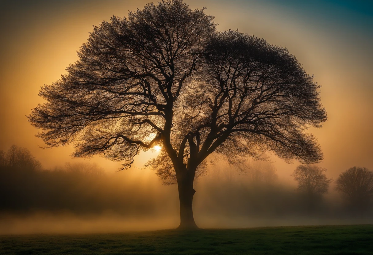 Ride the wind,Cloud fog,in the early morning