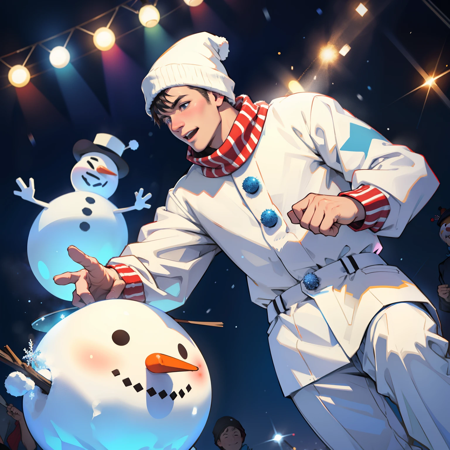 Ice, snowman, snowman dJ, snowman dance party, snowman disco, snowman polka