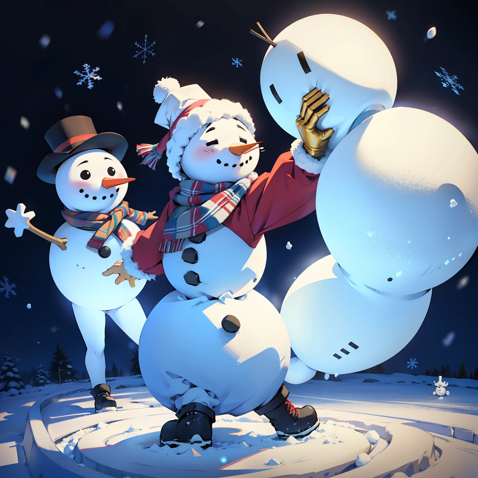 Ice, snowman, snowman dJ, snowman dancing