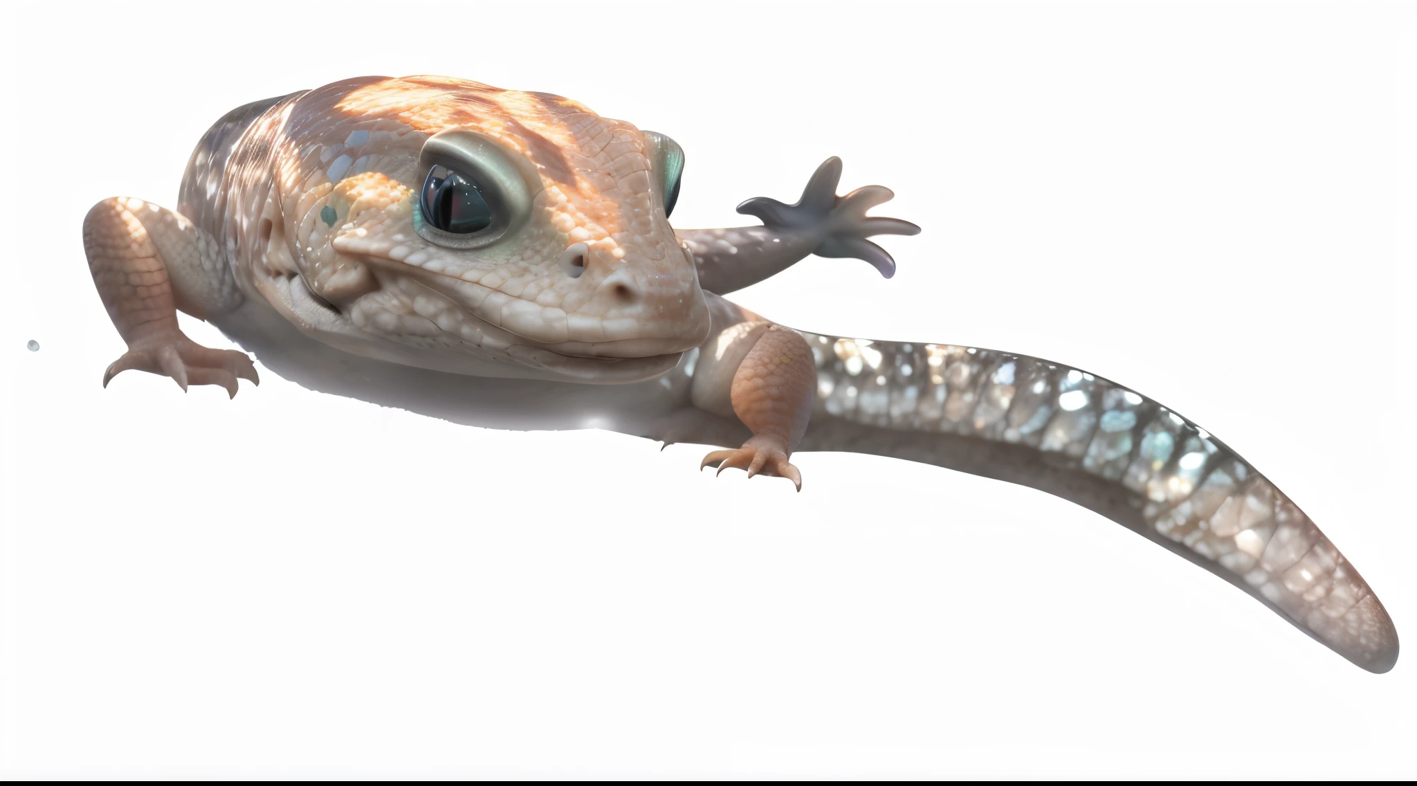 1 cute lizard,Waving his paws,crystal-clear,A large mushroom on an icy planet, in a. Lavender smoke, Octane rendering of the Weta number, Exotic pastels, Ray-traced lighting and reflections