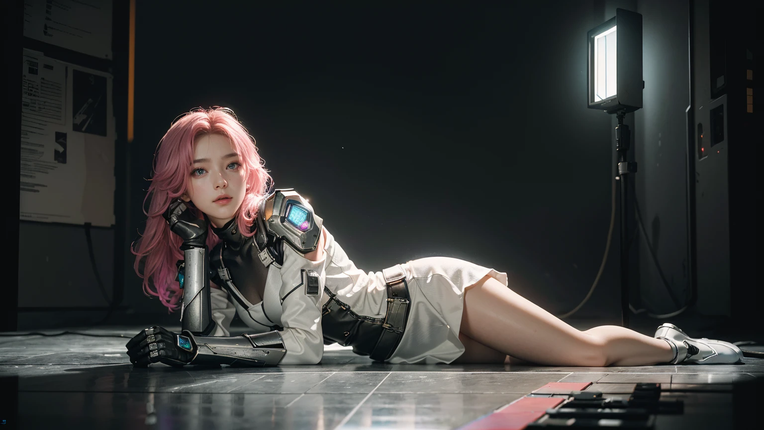 ((Best quality at best)), ((tmasterpiece)), (The content is very detailed: 1.3), 3D, shitu-mecha, In the ruins of forgotten war cities,Beautiful cyberpunk woman with her pink mecha, Ancient technology , HighDynamicRange (HighDynamicRange), Ray traching, NVIDIA RTX, Hyper-Resolution, Unreal 5, sub surface scattering, PBR textures, Post-processing, Anisotropy Filtering, depth of fields, maximum definition and sharpness, Many-Layer Textures, Reflectance and specular maps, Surface Coloring, Accurately simulate the interaction of light with materials, proporções perfeitas, Octagon rendering, Two-tone lighting, Low ISO, White balance, the rule of thirds, largeaperture, 8K original, High efficiency sub-pixel, sub-pixel convolution, Luminous Particle, Light scattering, dingdall effect (Full body lesbian), (exquisite facial features), (It's a perfect face), dynamic angle.