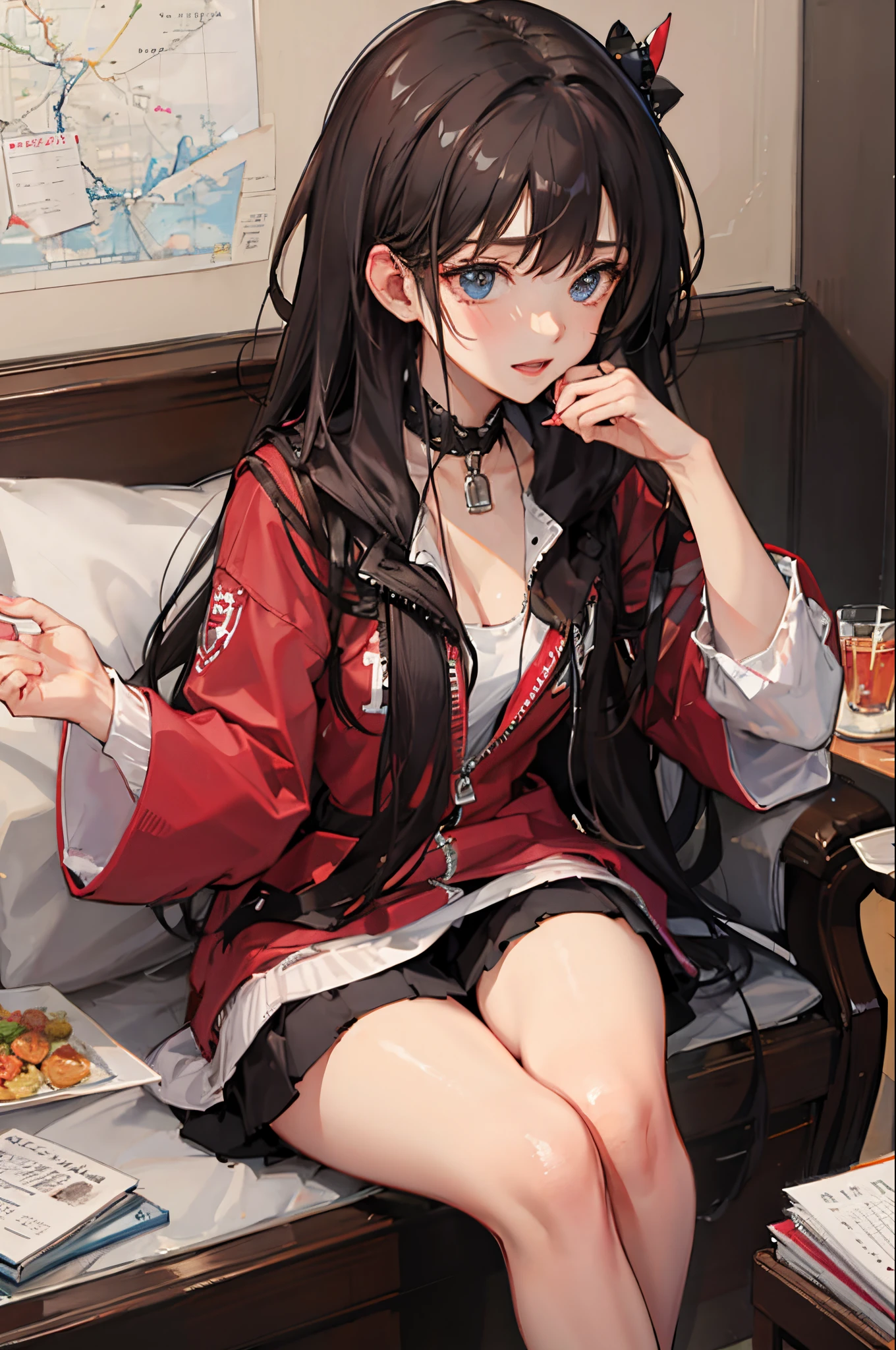 peace sign,(masterpiece, best quality), intricate details, 1girl, megumin, short hair, belt indoors,ahg rolling eyes tongue((((blush)))),(cleatched teetch)