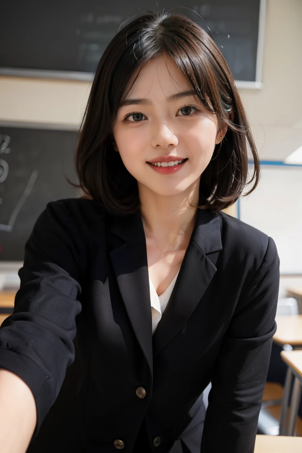 A lively and cute math teacher is teaching