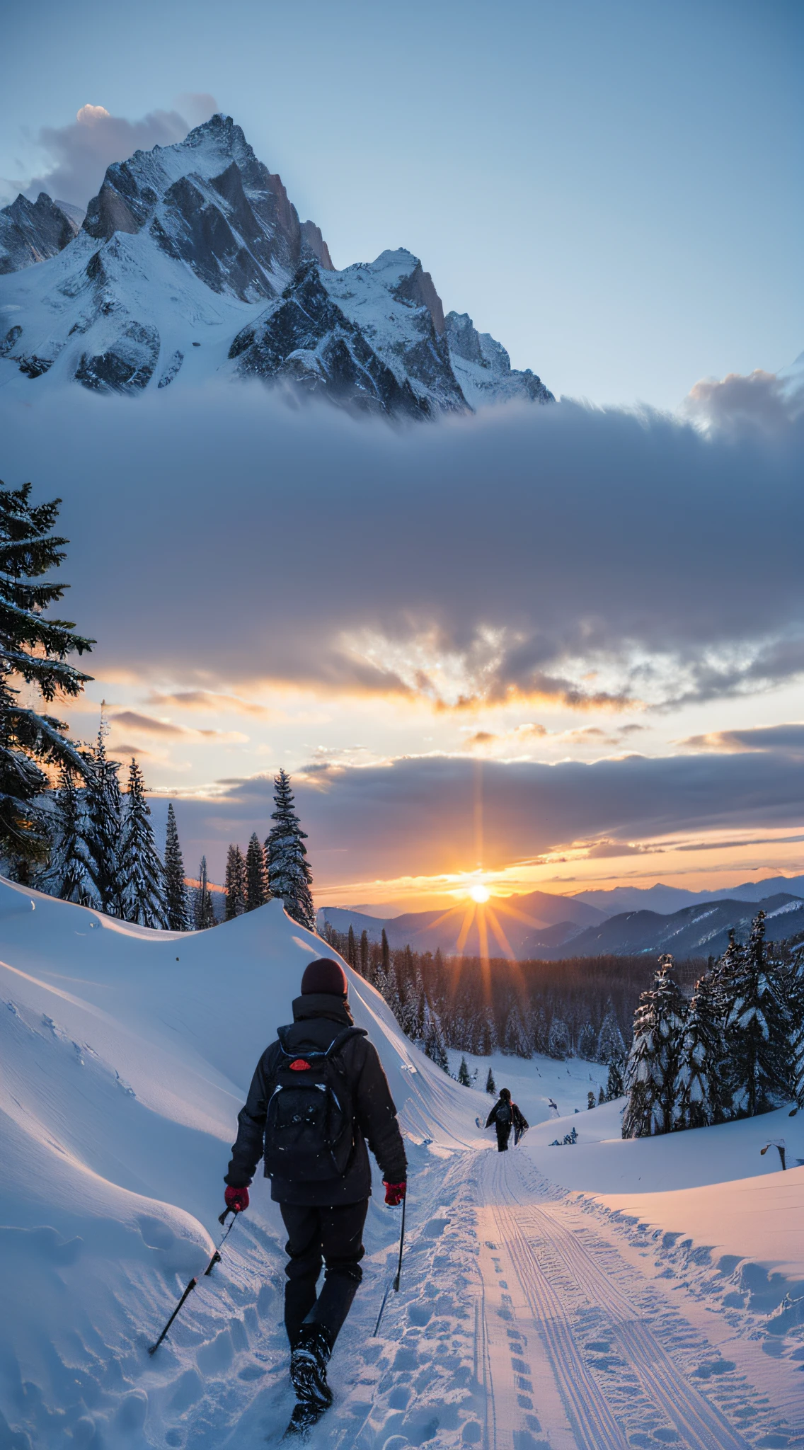 sunraise.snow mountains.pedestrians.cedar.snow swallow.nevando