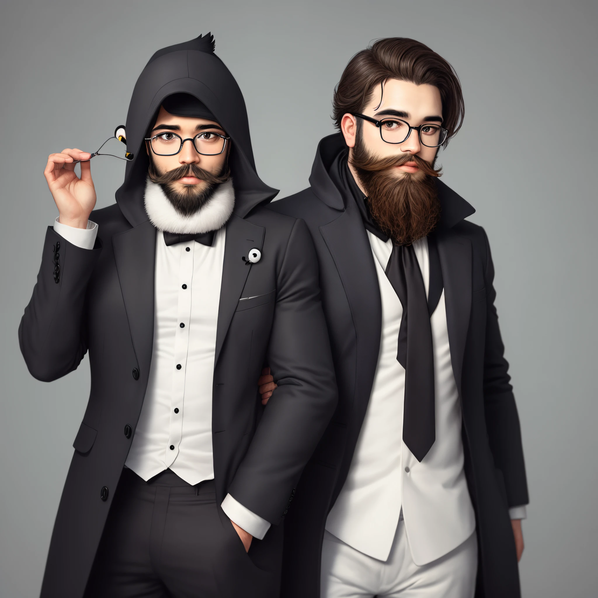 A stylish penguin wearing glasses and a beard.