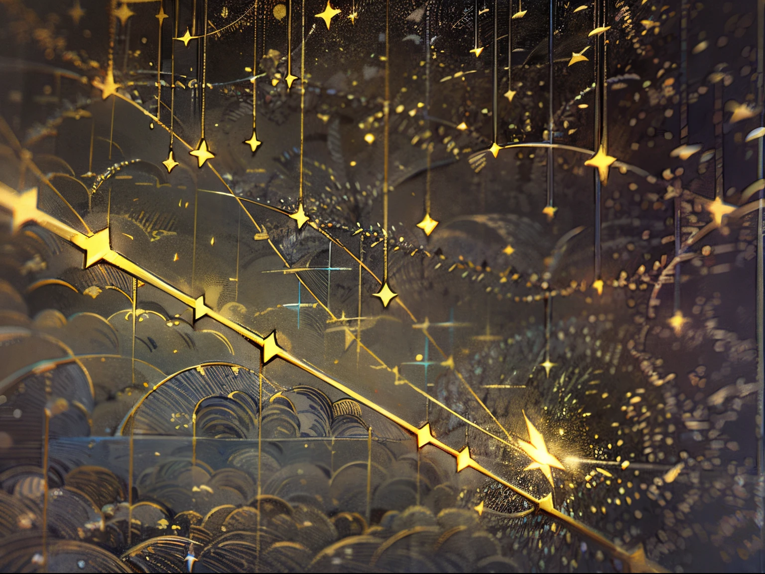 The long needle of the Big Dipper,golden colored,Intricate patterns