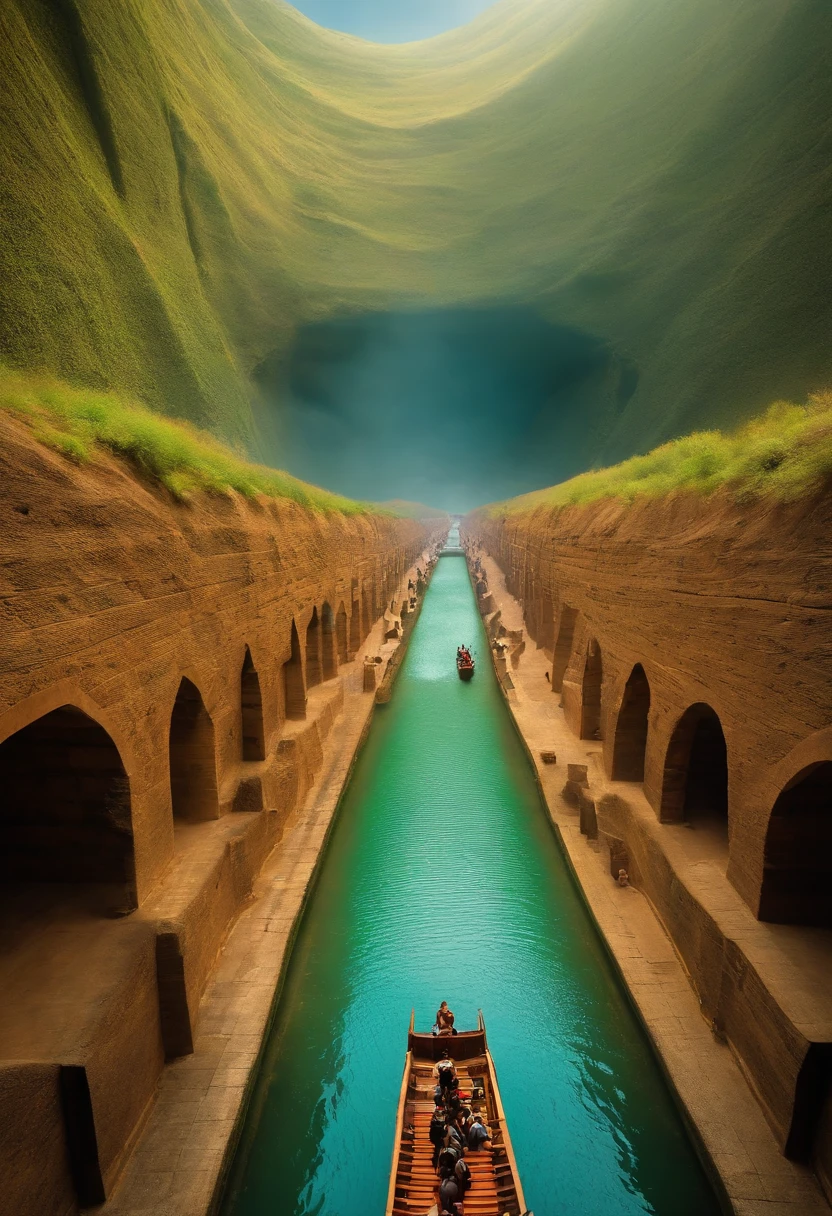 The Exodus of Moses、600,000 people々There is a huge body of water on both sides..、.、a large crowd passes through the water、water passage、passing through the water tunnel