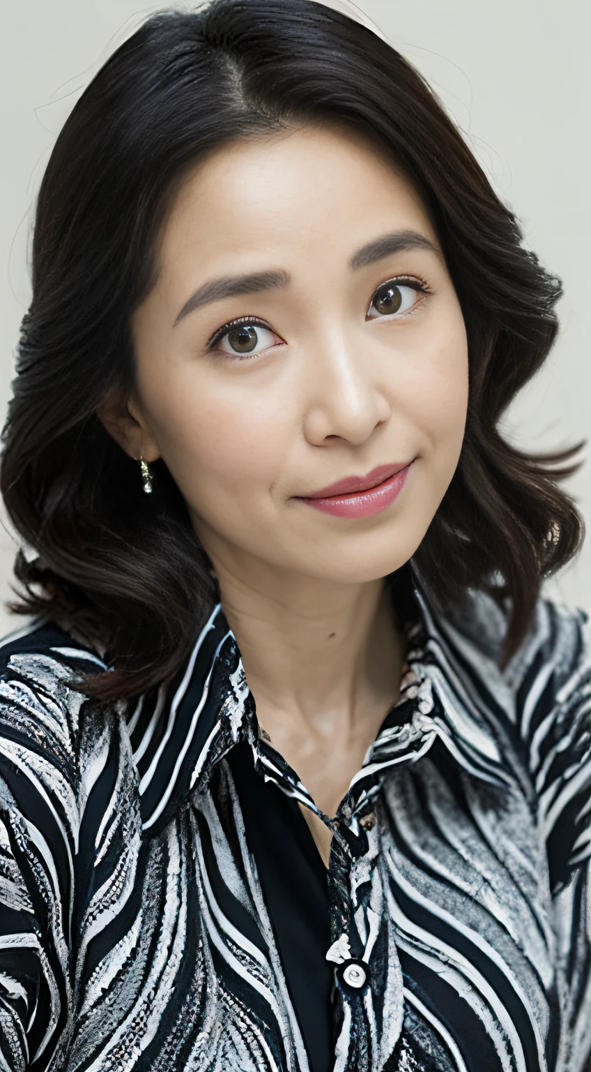 NSFW, ((highest quality)), ((8K)), ((masterpiece:1.3)), (perfect look), (photorealism:1.6), (walking woman), (Japanese woman shopping), (A shopping mall where many people go), clear background, japanese woman, 47 years old, ((Realistic skin texture)), (Fine wrinkles throughout the skin: 1.3), (Dull skin: 1.1), (Skin without moisture: 1.2) , (Wrinkles on the face: 0.9), (Wrinkles on the corners of the eyes: 1.2), Double eyelids, tear bags on the lower eyelids, (Crying moles: 0.9), The eyes are looking here, serious gaze, (Dimples: 1.2), red lips, (short bangs: 1.2), short hair, Long hair with curls at the tips, (hair falls over ears), smiling with the corners of the mouth raised, soft fabric blouse, wide sleeves, Cuffs that fit your wrist, long skirt, barefoot, hair fluttering in the wind, small breasts, (whole body), Angle from feet: 1.2,