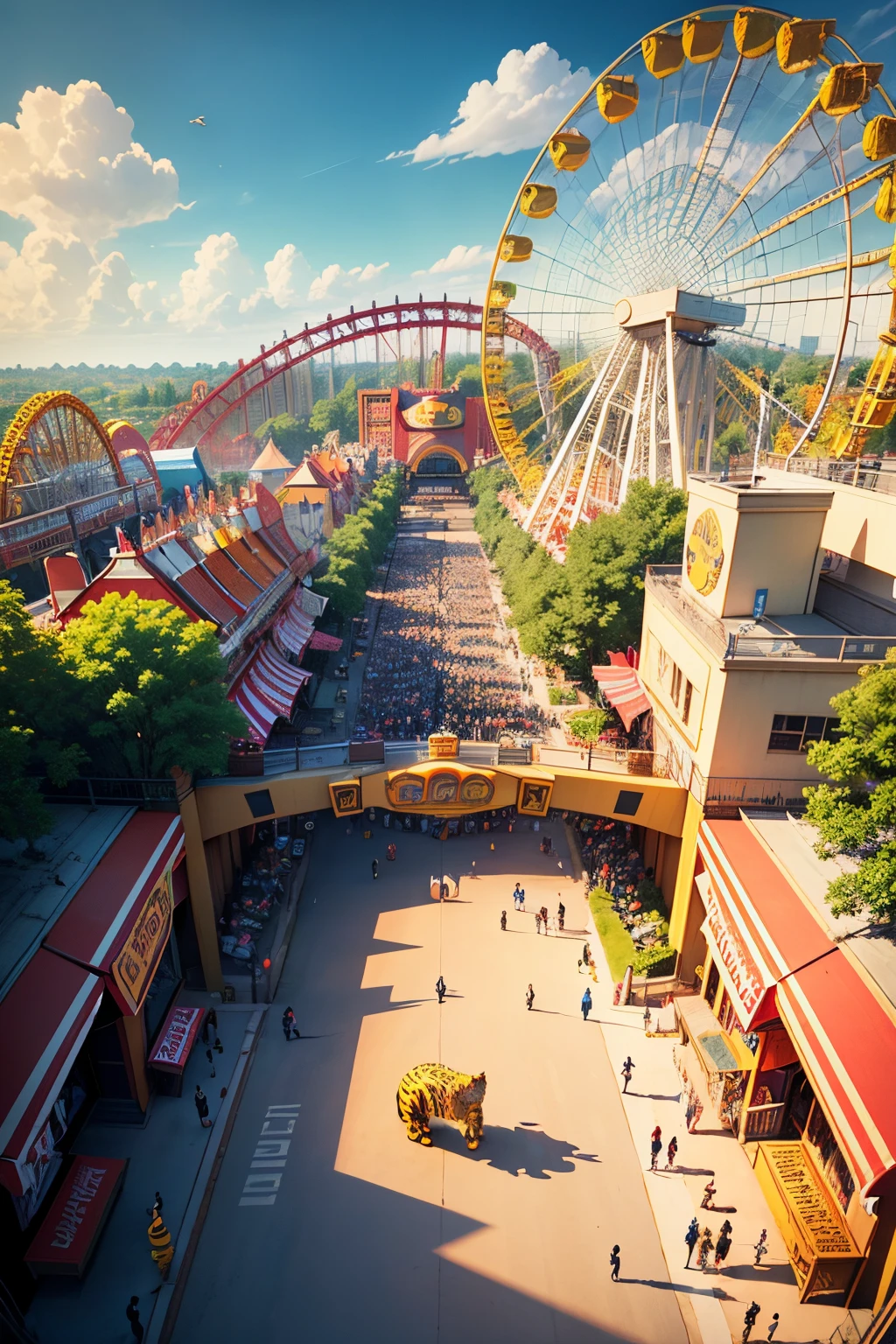 Entrance to the giant tiger-shaped amusement park,2d