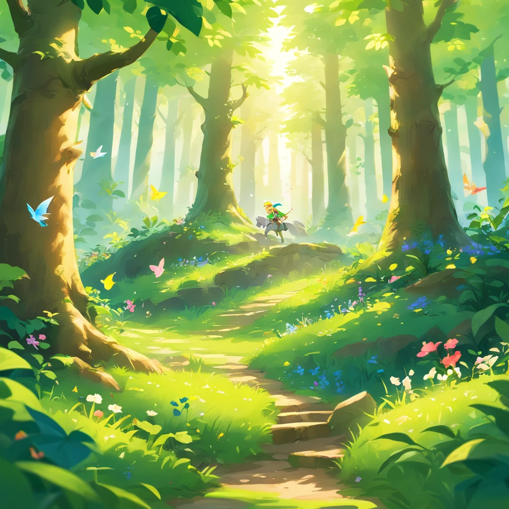 Magical forest with extremely sharp and rich details「search and search」Create a style illustration. Make sure your scene is filled with intricate details, Vibrant colors, Realistic texture. Contains 20 different mystical creatures, [number] magic object, 50 surprising elements that stand out. for a fascinating experience、Emphasizes high levels of detail and visual richness.