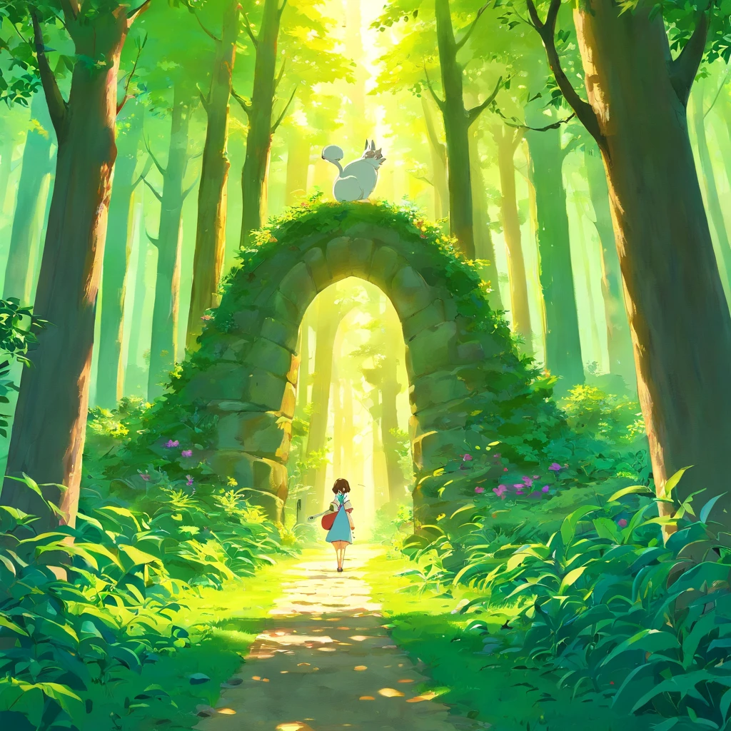Magical forest with extremely sharp and rich details「search and search」Create a style illustration. Make sure your scene is filled with intricate details, Vibrant colors, Realistic texture. Contains 20 different mystical creatures, [number] magic object, 50 surprising elements that stand out. for a fascinating experience、Emphasizes high levels of detail and visual richness.