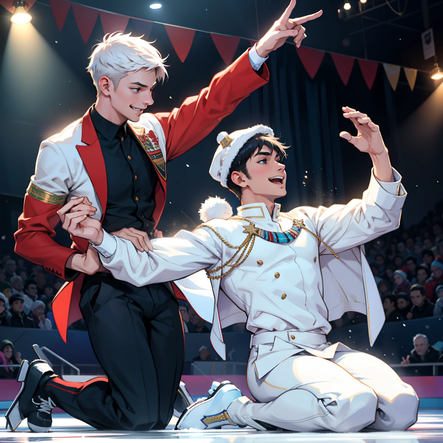 Ice, snowman, gay couple skating, dance challenge, "show" ADO USJ Egyptian hands