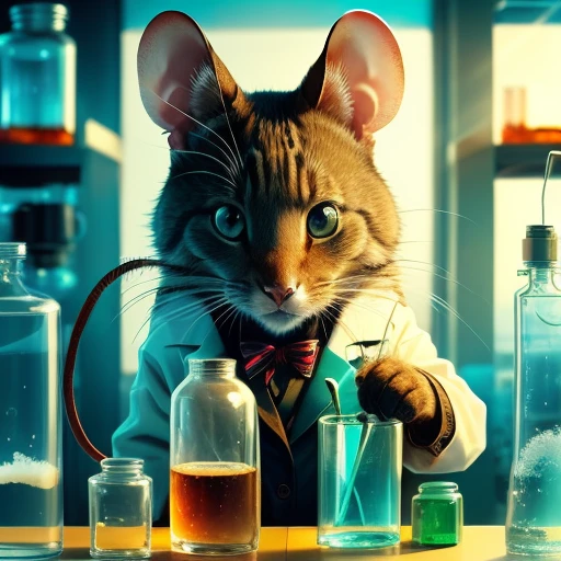 Scientist mouse in lab