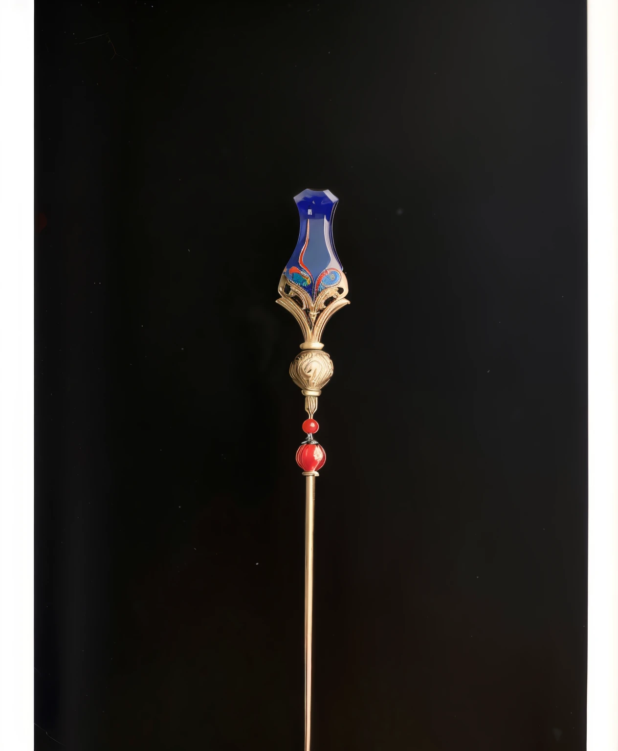 Plant elements,Close-up of red and blue hairpins with red beads, oriental art nouveau, rene lalique, cloisonne, Art Nouveau ornaments, Bright colors of the 1920s, Art Nouveau accents, cloisonne, early 2nd century, in an art nouveau style ( 1 9 2 2 ), Orientalism in the 1920s