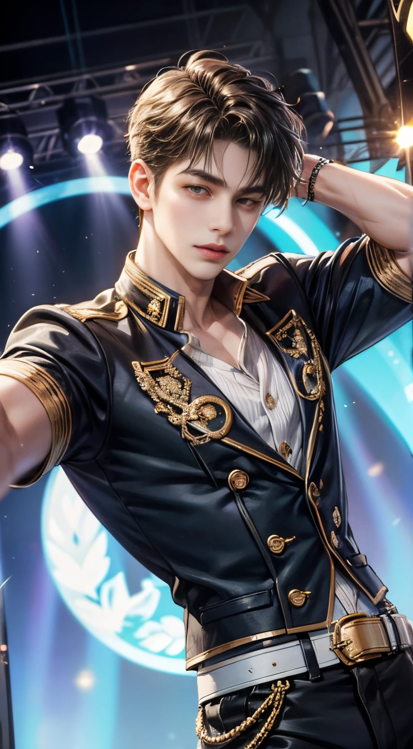 1 male idol, he has a baby face