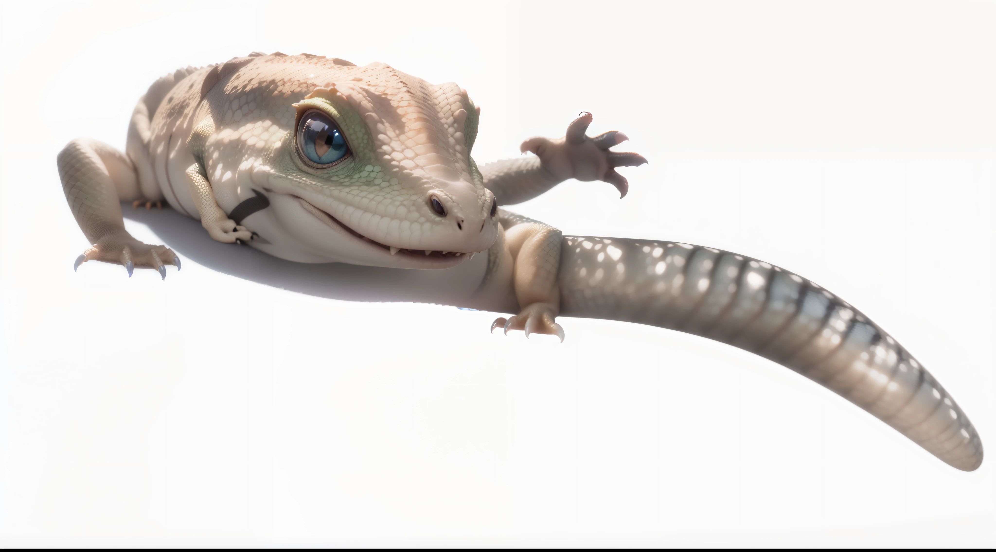 Highly detailed cute 3D rendering，Cute lizard，waving claws，Produced by Pixar,c4d，tmasterpiece，super detailing，Best quality at best