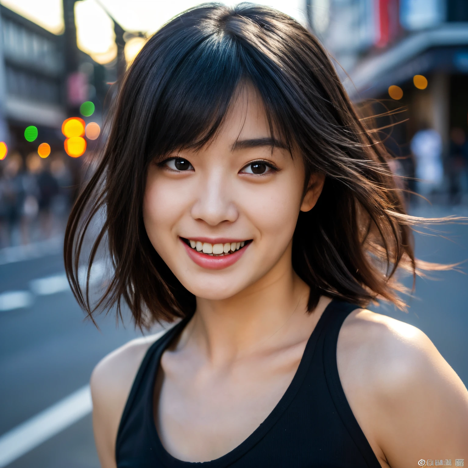 Best-quality, Masterpiece, Ultra-High-Resolution, (Photorealistic:1.4), Raw-Photo, Extremely-Details, Perfect-Anatomy,
at midnight, on street in Shibuya, Tokyo,
1girl, 20-years-old, the most famous Japanese actress, (((completely drunk, tripping on drugs, getting geeked up with drugs, going crazy from drugs))), laughing out loud, looking at viewer,
detailed drunk and cute face, detailed big black solid circle blank eyes by drugs, detailed beautiful black hair, detailed beautiful breasts