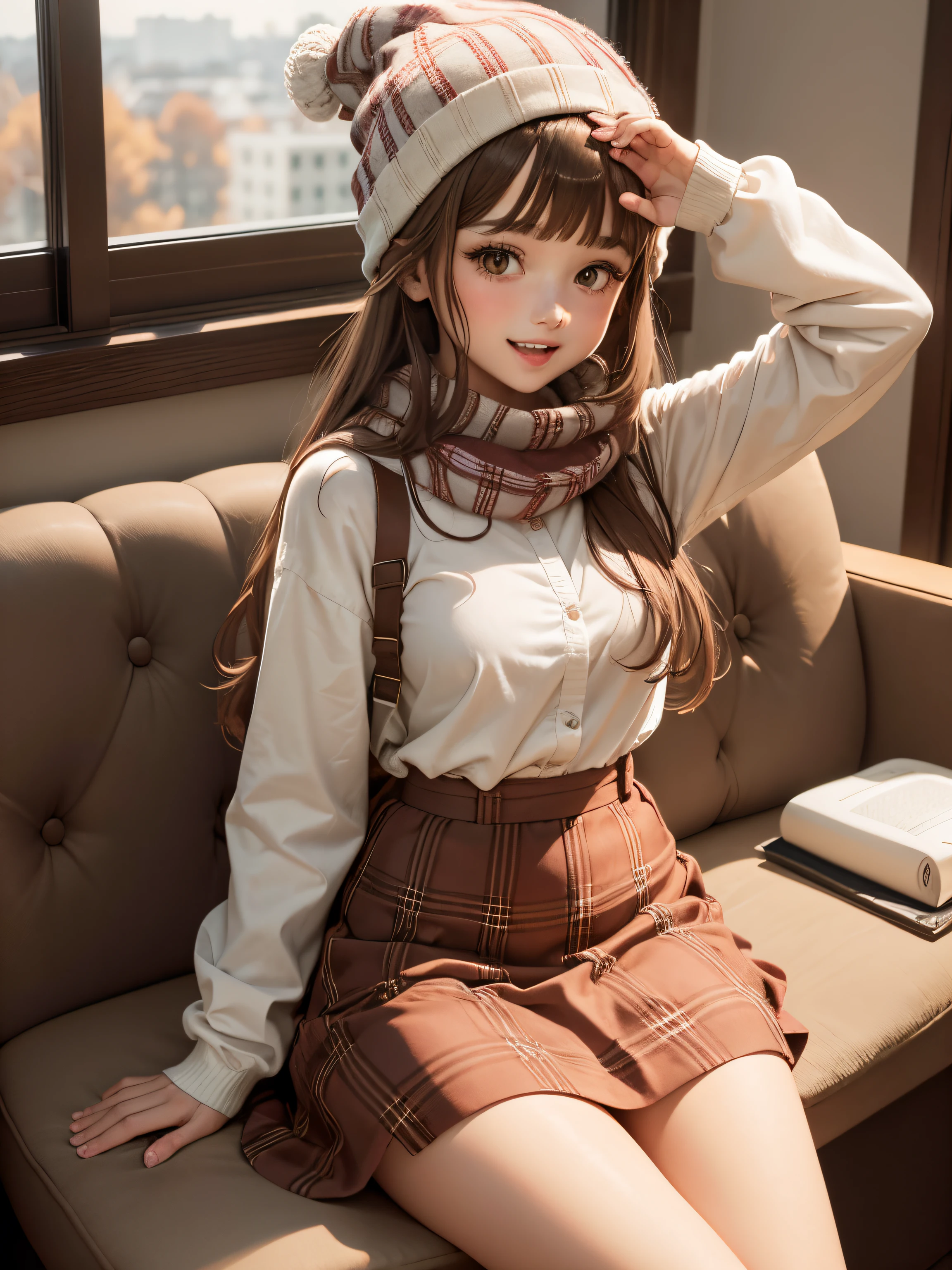 27 year old girl in oktoberfest clothes, in a very cozy chalet