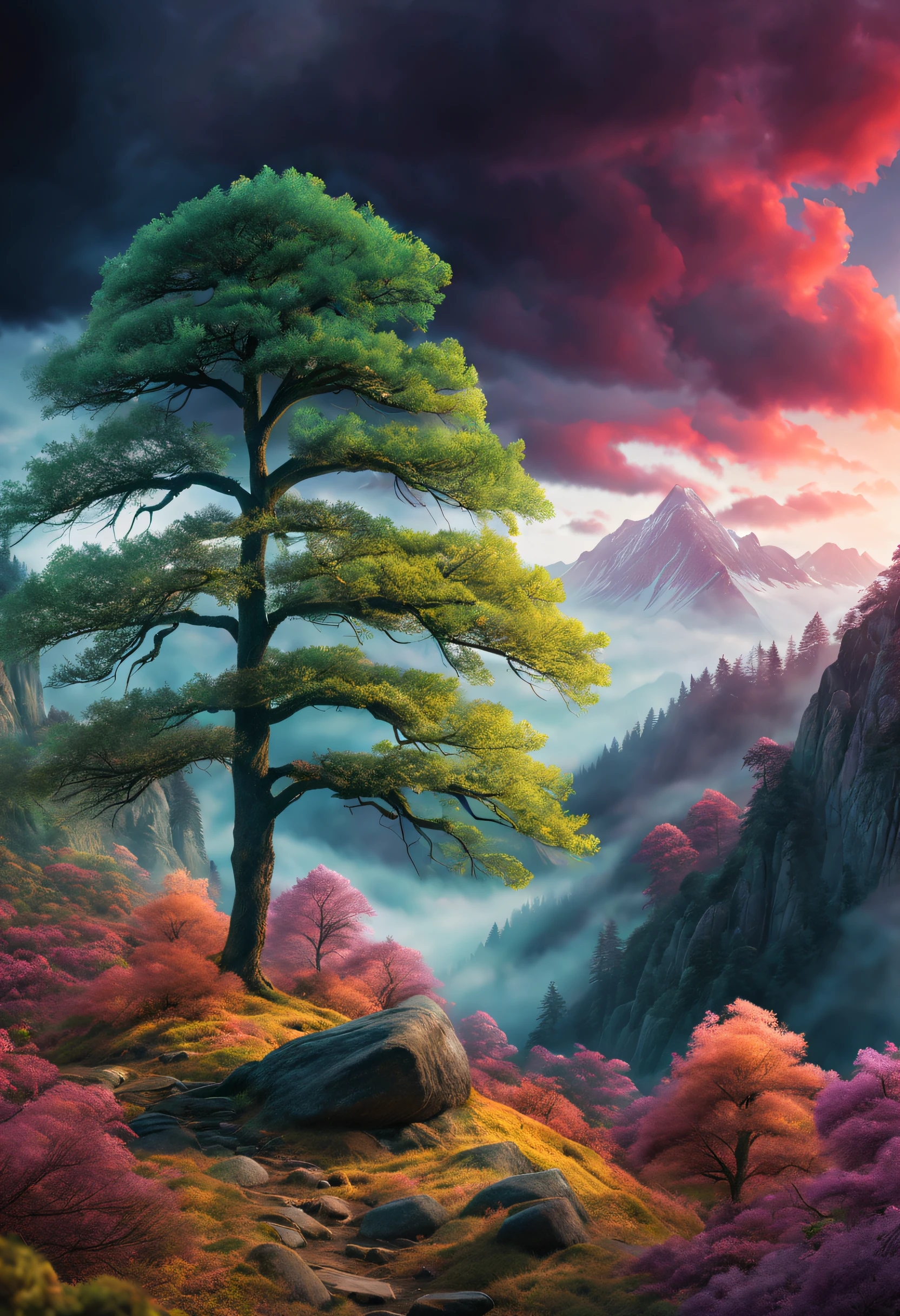 best quality,4k,8k,highres,masterpiece:1.2,ultra-detailed,realistic:1.37,double exposure,photography,landscape,ethereal,blending,harmony,dramatic lighting,detailed trees and mountains,magical atmosphere,dreamy colors,wispy clouds,misty forest,contrast,abstract:1.1,vivid,soft focus,fine art,artistic,serene,soft and gentle transitions