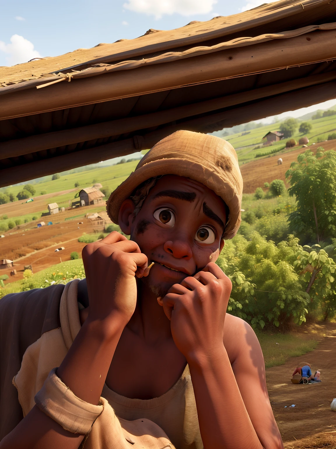masterpiece, best quality ,Dirty, Peasant, Poor, Rural, Village, Farm, Poverty, Labor, Hardship, Work, Agriculture, Field, Crops, Mud, Dust, Simple, Humble, Simple Living, Traditional, Countryside, Manual Labor, Struggle, Tired, Ragged, Poverty-Stricken, Downtrodden, Impoverished, Lowly, Unkempt, Unfortunate, Simple Clothing, Simple Dwelling, Laborer, Simple Life, Harsh Conditions, Rural Life, Economic Hardship, Scarcity, Survival, Social Inequality.