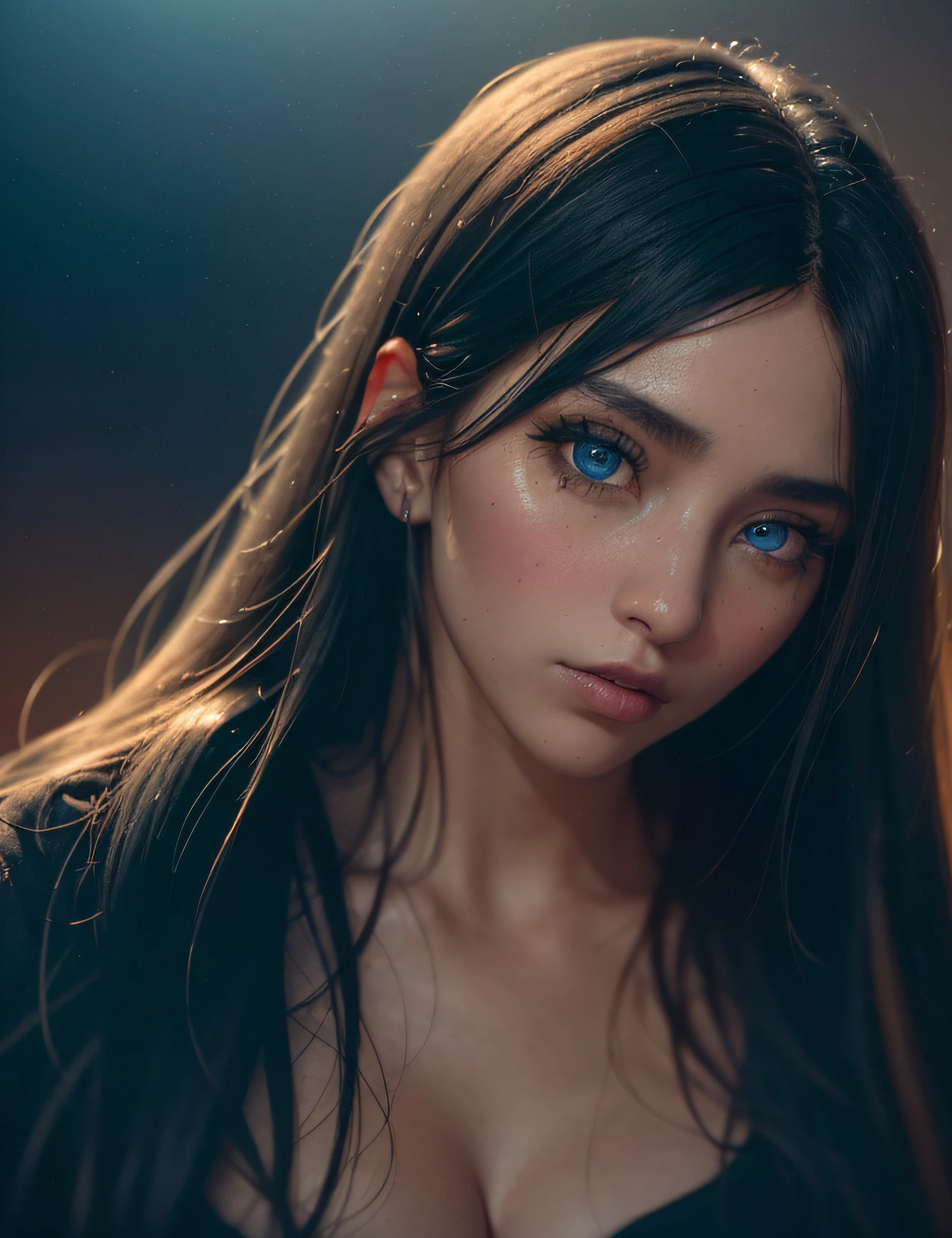 (highres,masterpiece:1.2),(realistic:1.37),(best quality, highres, ultra-detailed, realistic), mesmerizing cyberpunk dark fantasy, Medusa in all her sinister beauty, with six serpent arms gracefully intertwined. (Her radiant eyes:1.6), hypnotic and piercing, capture the essence of a demonic queen. The details of her face, meticulously crafted, reveal every delicate scale and unique pattern. The atmosphere surrounding her is filled with an otherworldly aura, bathed in a mix of neon lights and shadows. The backdrop resembles a movie scene, with hints of an ominous underworld. This portrait presents a close-up shot, focusing on the captivating visage of the goddess, portraying her as a captivating and formidable presence in the realms of darkness, the most beautiful face in the universe, erotic face, sensual face,(NSFW:1.3)high nose, dreamy blue eyes, naked completely, naked breasts