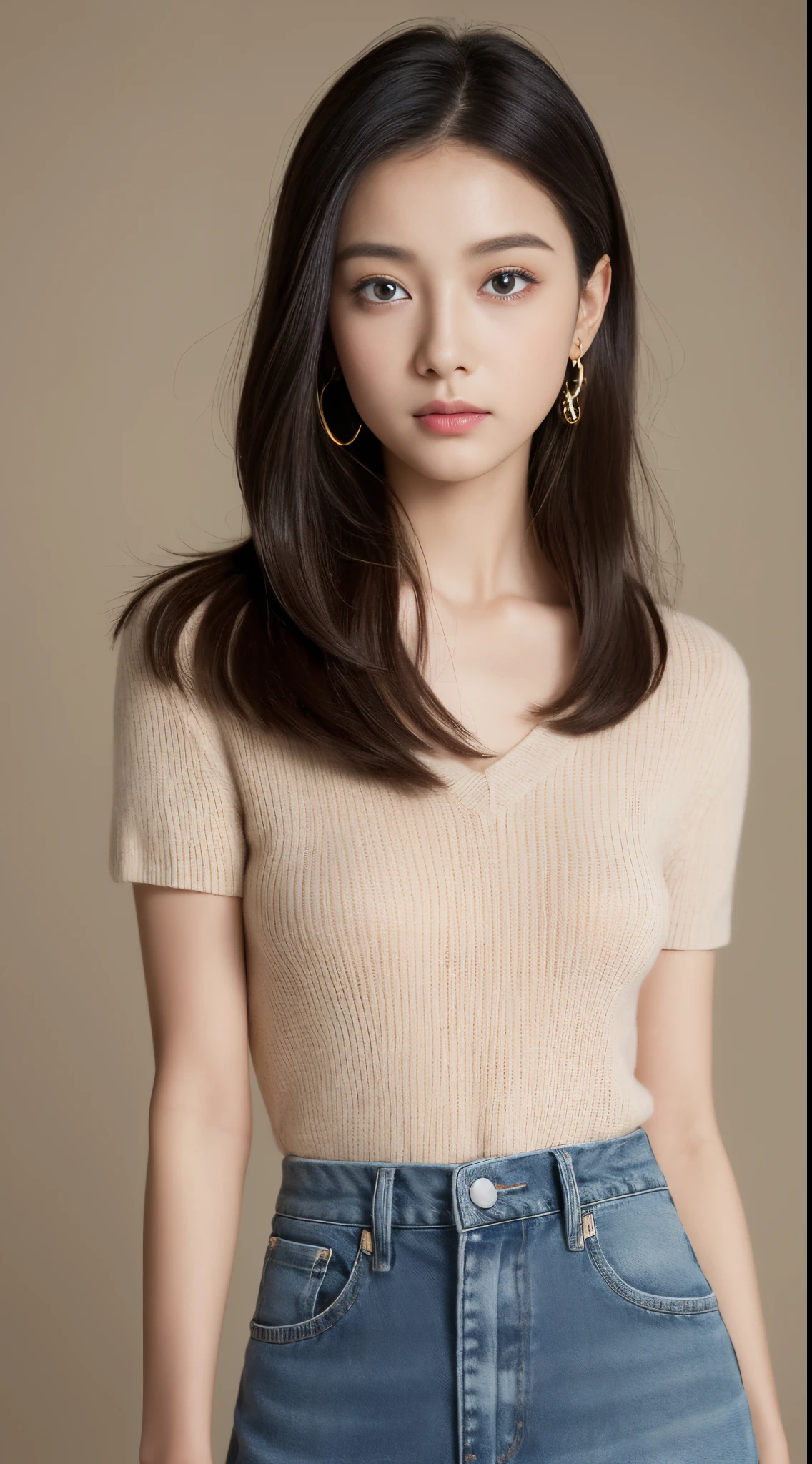 (((32K,very high res, high detailing, highly accurate,Masterpiece Girl 1))),Raw photo & realistic atmosphere,beautiful dark blue eyes,Detailed mouth,Glossy lips,Detailed eyebrows,Soft white skin that shines with every detail,,Eyes drawn in detail、Very beautiful eyes with azure eyes,Detailed lips、Very beautiful face,Very well-formed face、Lifelike face,shiny beautiful lips,Beautiful eyebrows,Infinite reality,Best design,(Insanely cute Japan 16-year-old girl,Healthy style,Beautifully shaped breasts,Very cute beautiful girl,Little Girl:1.5),Best Natural Makeup,Japanese ido,Korean Idols,Young sensual idol,Moist eyes,Beautiful butt,beauty legs,,camel's foot,If the fingers are5Boken,Detailed elongated legs:1.3),超A high resolution、,Natural and realistic face,,Pure eyes are too cute,(((photorealisim))),Reality Live Action,(Fashionable earrings,,a necklace,A bracelet,gyuru,Glossy nail art:1.6),(navy blue v-neck cotton sweater、Denim skirt,Gentle 16 year old high school girl loli girl,light brown hair,short-cut,独奏,Natural makeup close to no makeup:1.7)(the camera is below,Photograph the upper body, Approach photographers、To the photographer who forcibly kisses,Pampering,Eyes close reliably,Young cute beautiful face,Spoiled 16 year old schoolgirl loli girl,Horse riding,:1.8),Pitch black room,Dim light of the upper body