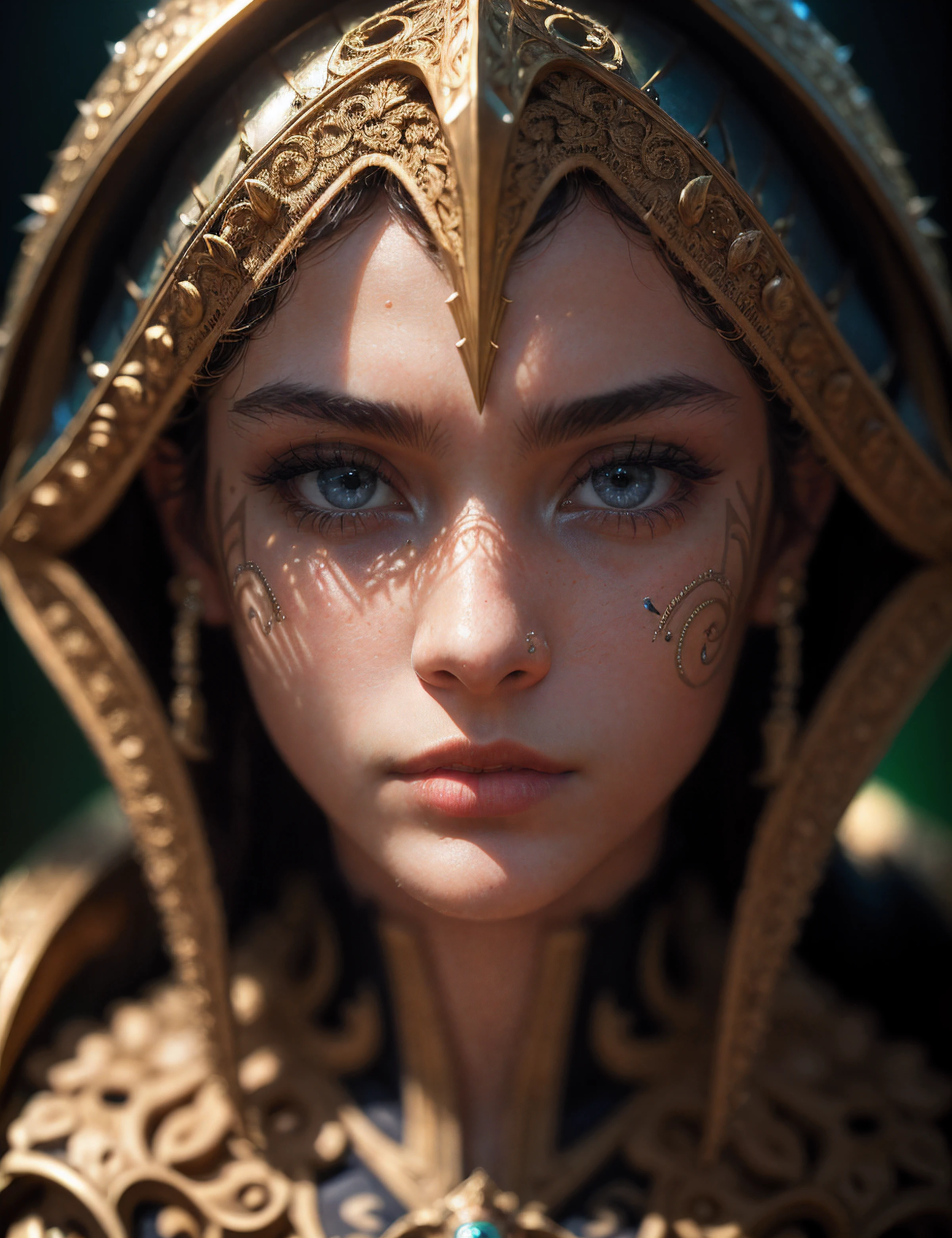 Close-up, Enigmatic, Martian knight fashion, poster-like, transcendent allure, Enchanted, Knightcore fashion, arcane atmosphere
best quality, high quality, absurdres, masterpiece, beautiful, intricate details, (intricate details:1.12), HDR, (intricate details, hyper-detailing:1.15), (natural skin textures, hyper realisitc, soft light, Sharp:1.2)