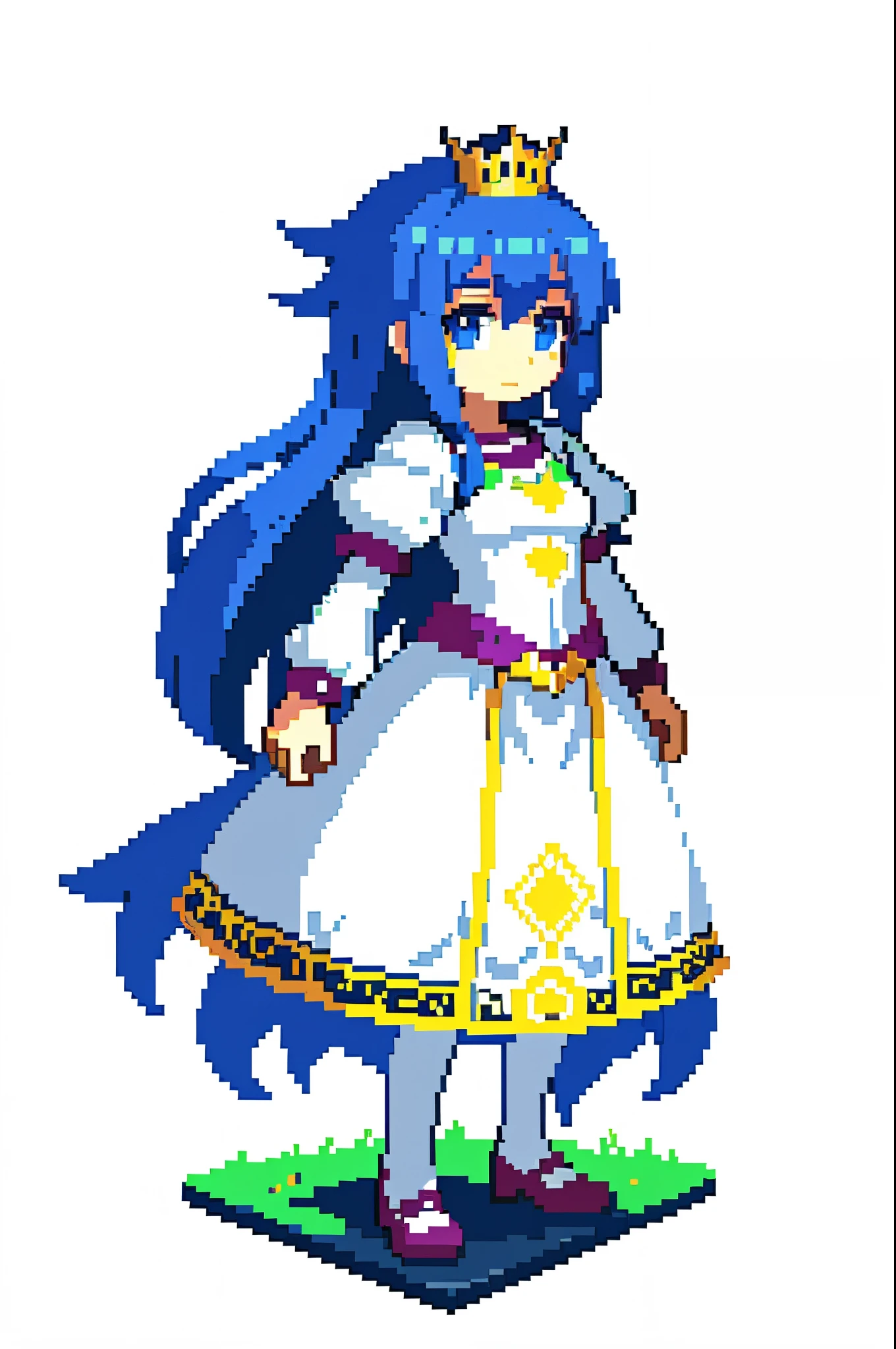 pixel, pixel art, 1 girl, (princess: 1.2), (white background: 1.1), colorful