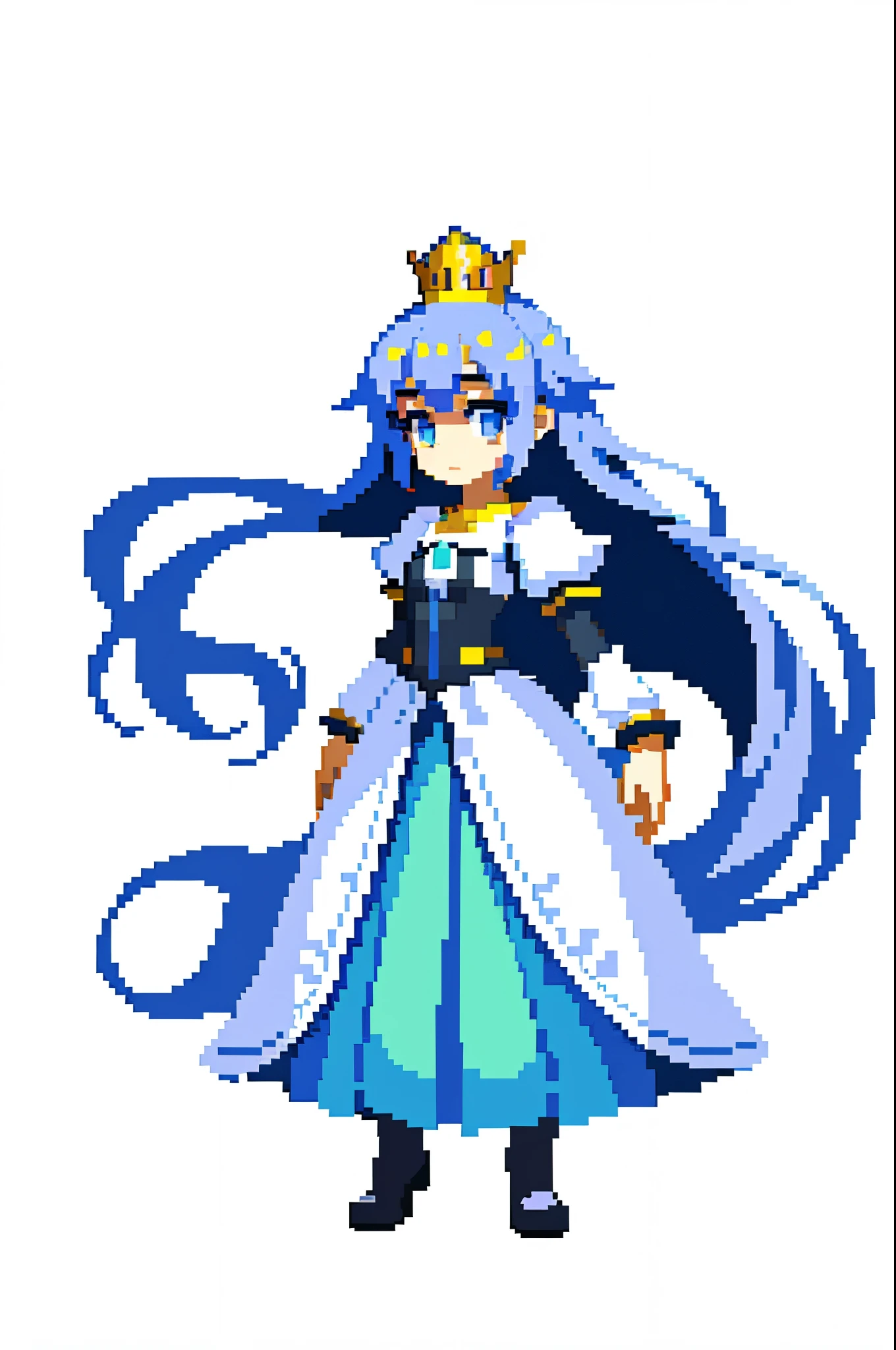 pixel, pixel art, 1 girl, (princess: 1.2), (white background: 1.1), colorful