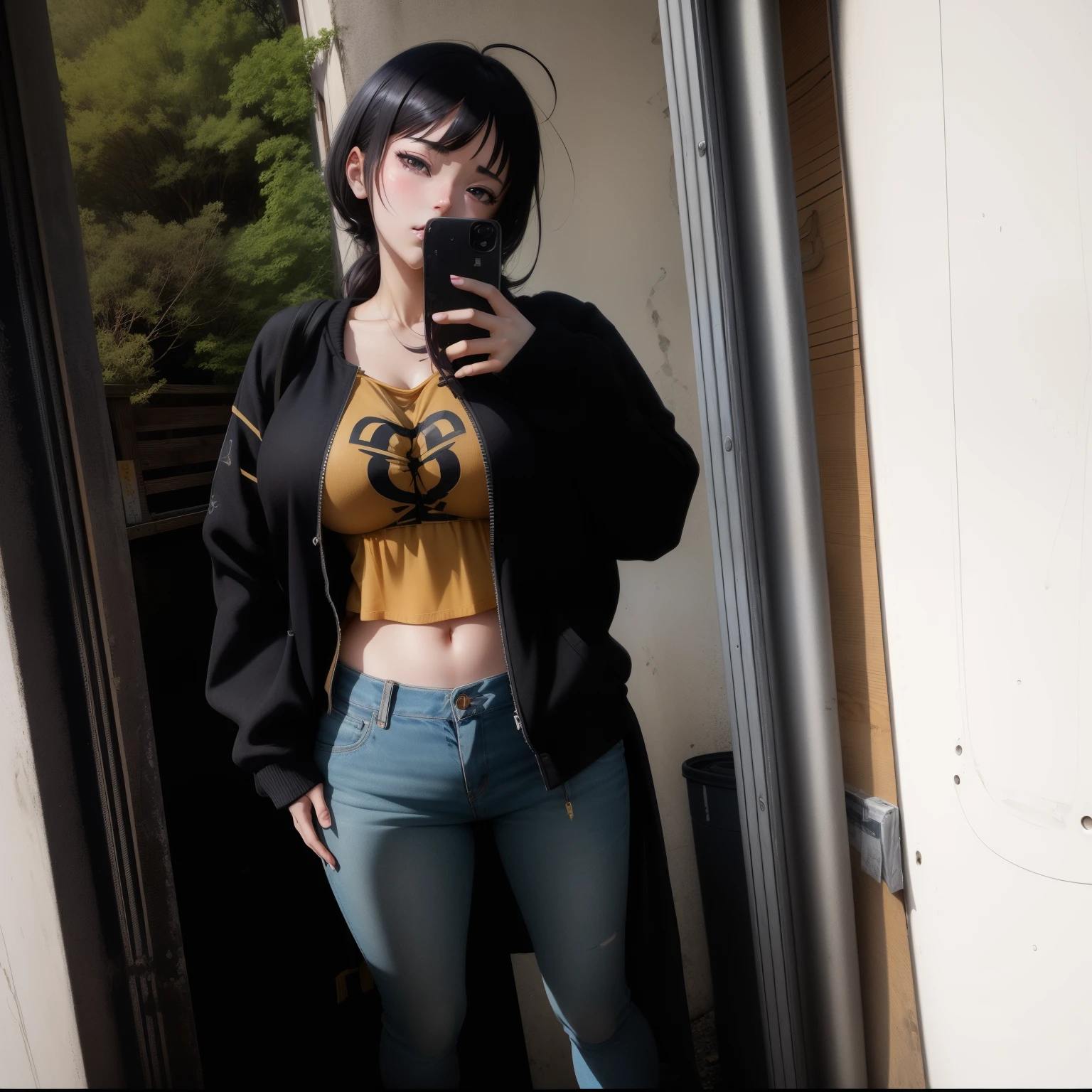 anime girl avec de gros seins posant dans un haut jaune et un jean, séduisante fille d’anime, Ilya Kuvshinov. 4 km, [ Art numérique 4 km ]!!, Style Anime 3D réaliste, Jolie fille d’anime, Artgerme extrêmement détaillé, Oppai, Style anime 4 K, Rendu photo réaliste Anime girl, Anime hyper réaliste, style anime. 8k